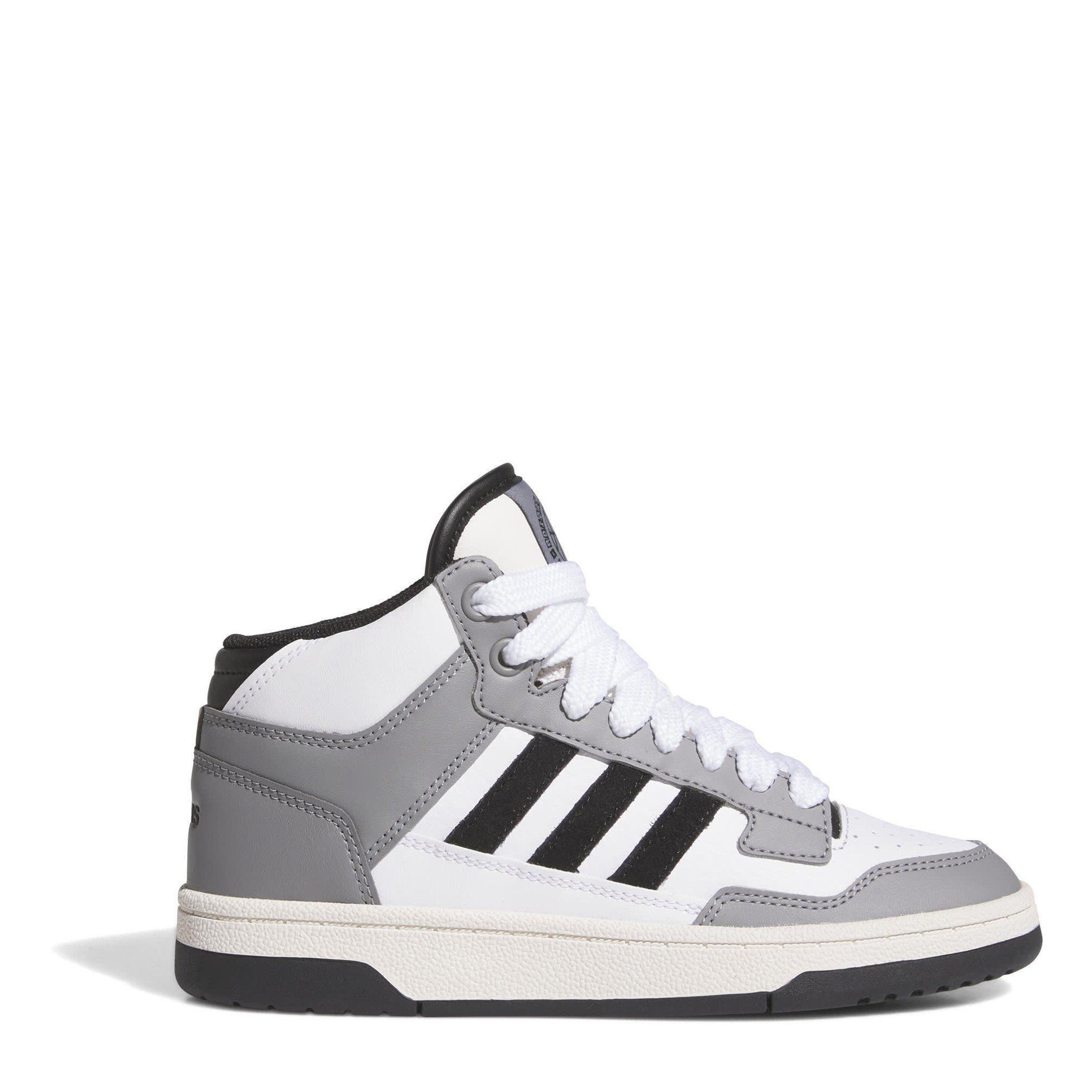 Wit/Zwart - adidas - Rapid Court Mid Trainers Juniors - 1
