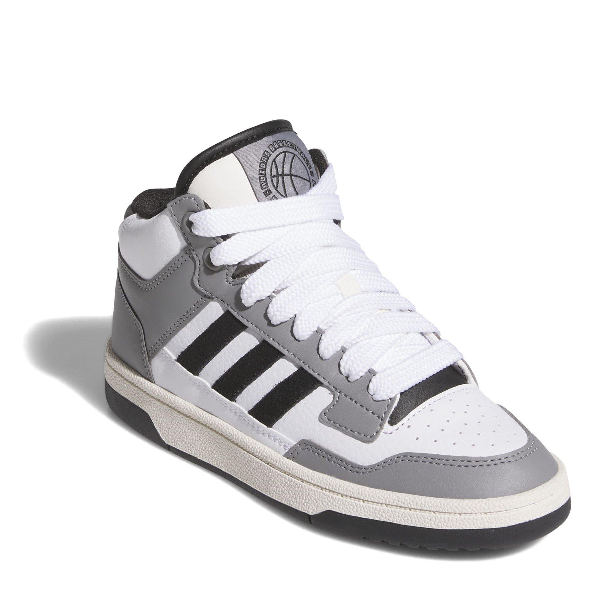Hvid/Sort - adidas - Rapid Court Mid Trainers Juniors - 3