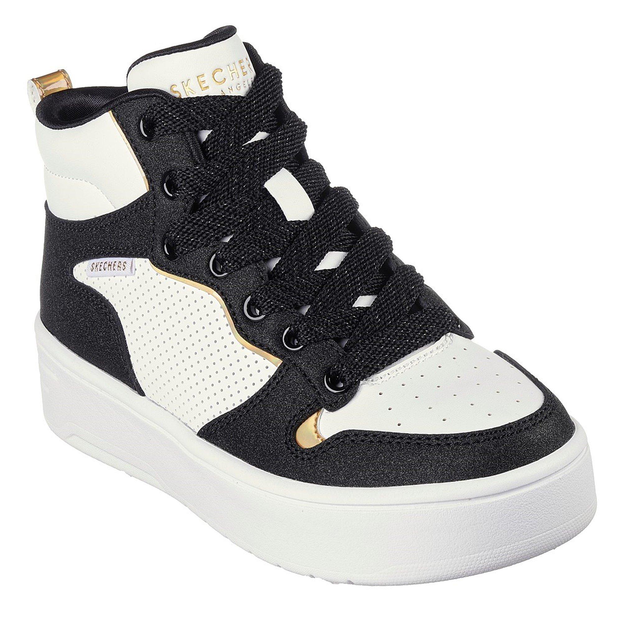 Blanc/Noir - Skechers - Court High High-Top Trainers Girls - 1