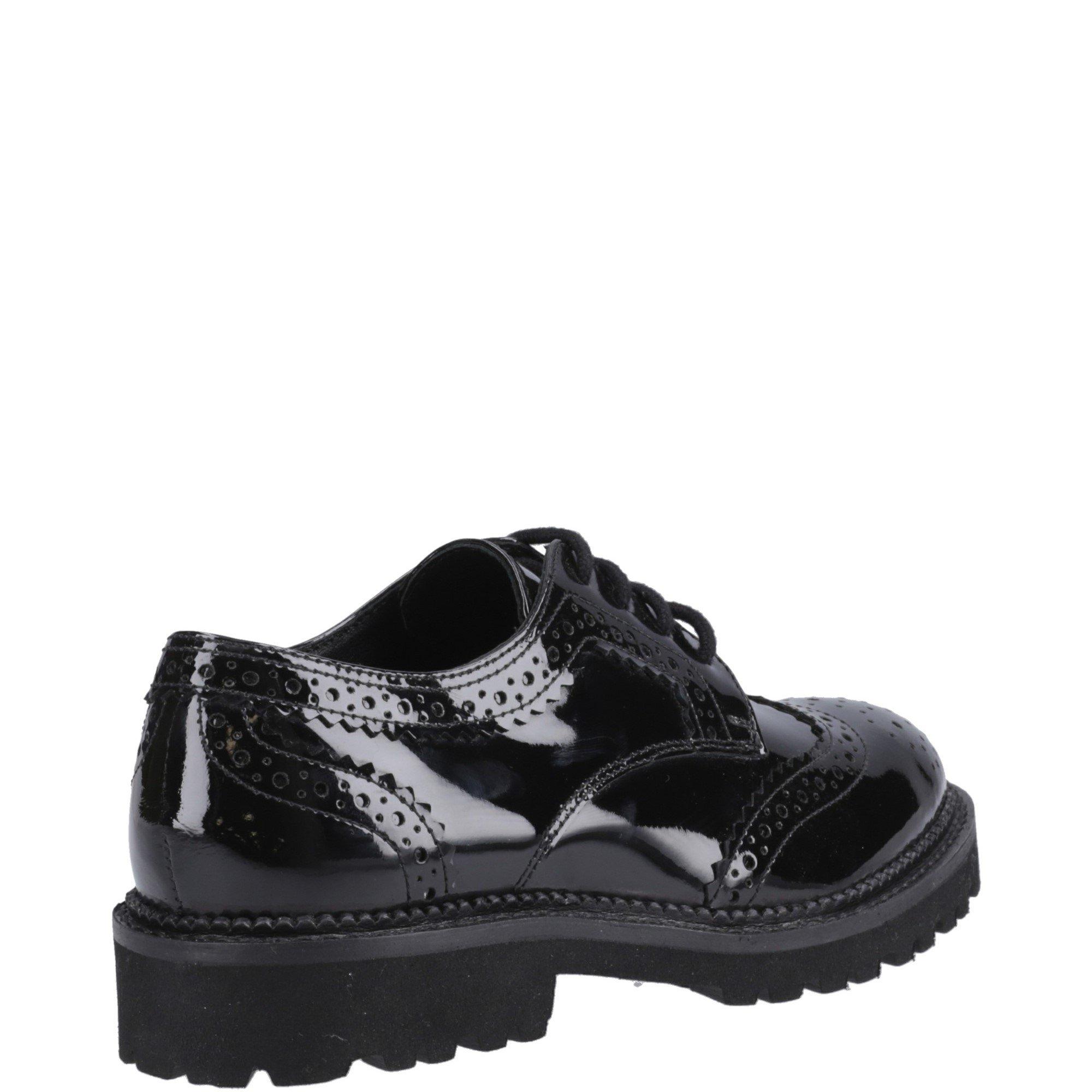 Black - Hush Puppies - Gabi Lace Up Patent Jnr - 3