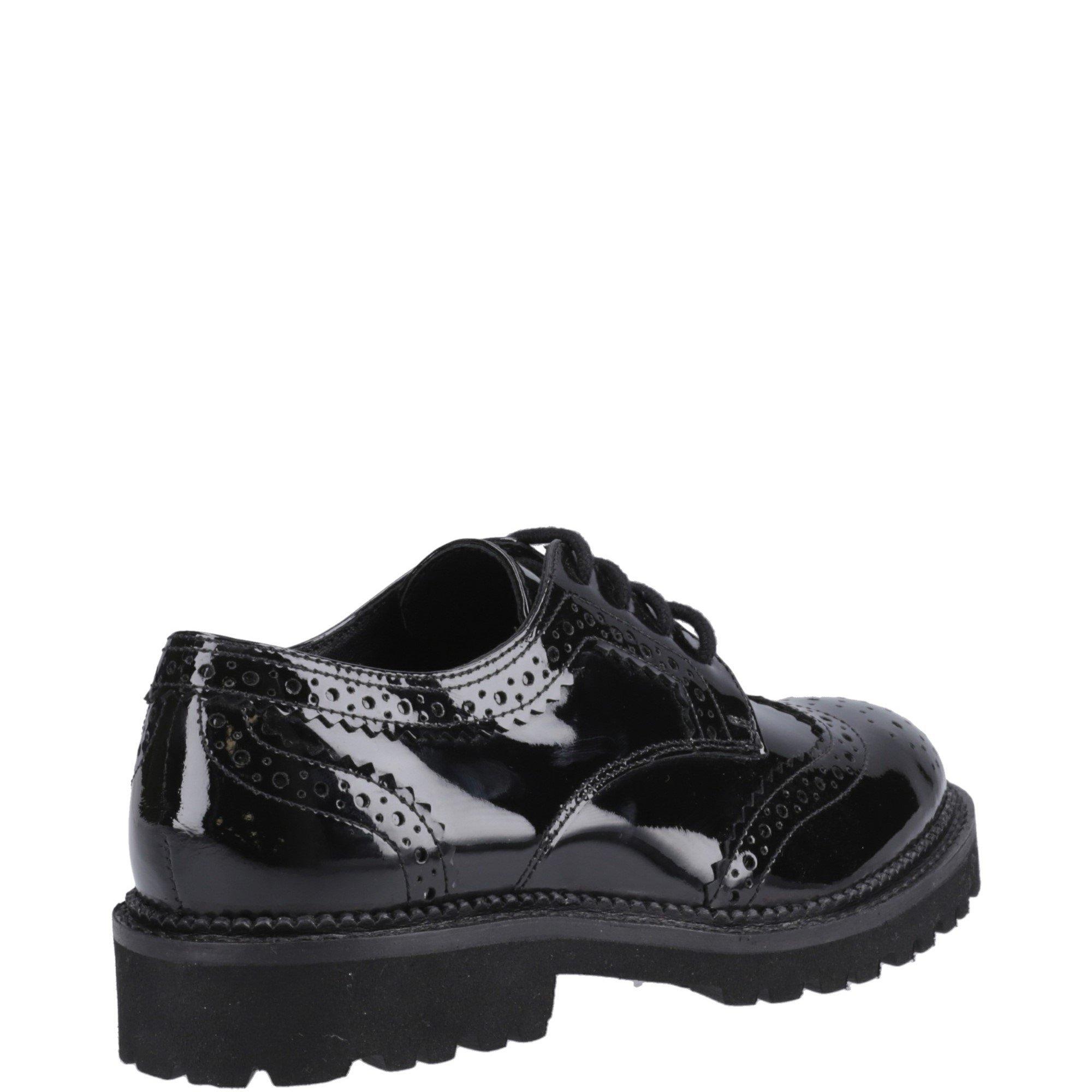 Black - Hush Puppies - Gabi Lace Up Patent Snr - 3