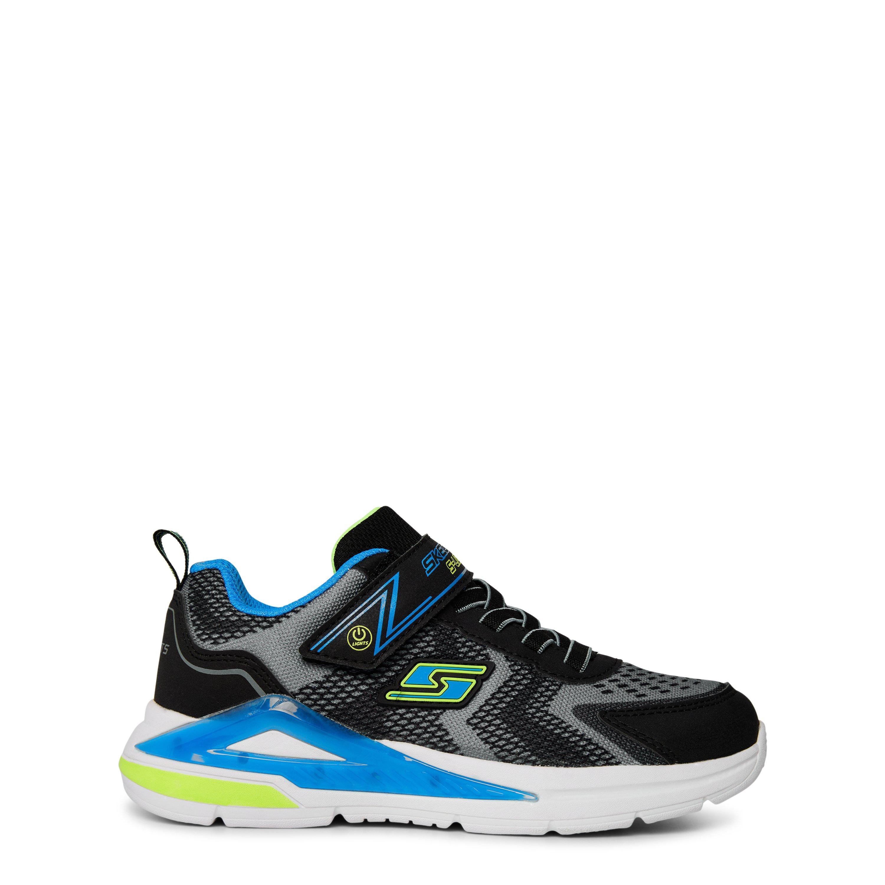 Skechers Boys Lighted Gore & Strap Sneaker W Late Light Up Trainers - Black/Yellow - C13 (32)