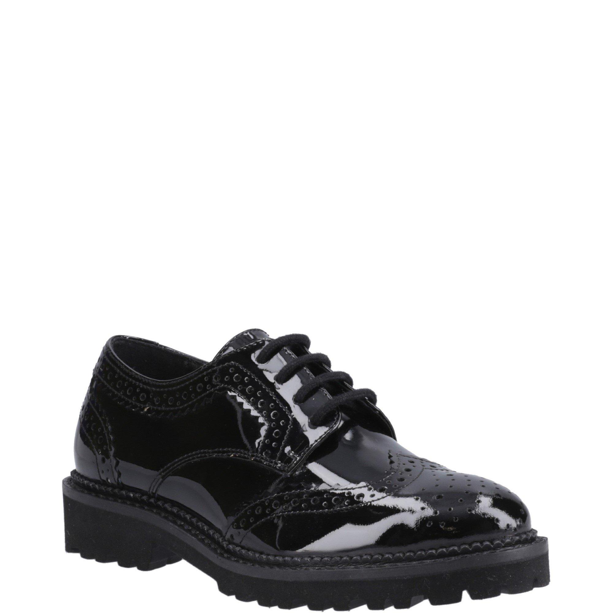Black - Hush Puppies - Gabi Lace Up Patent Snr - 2