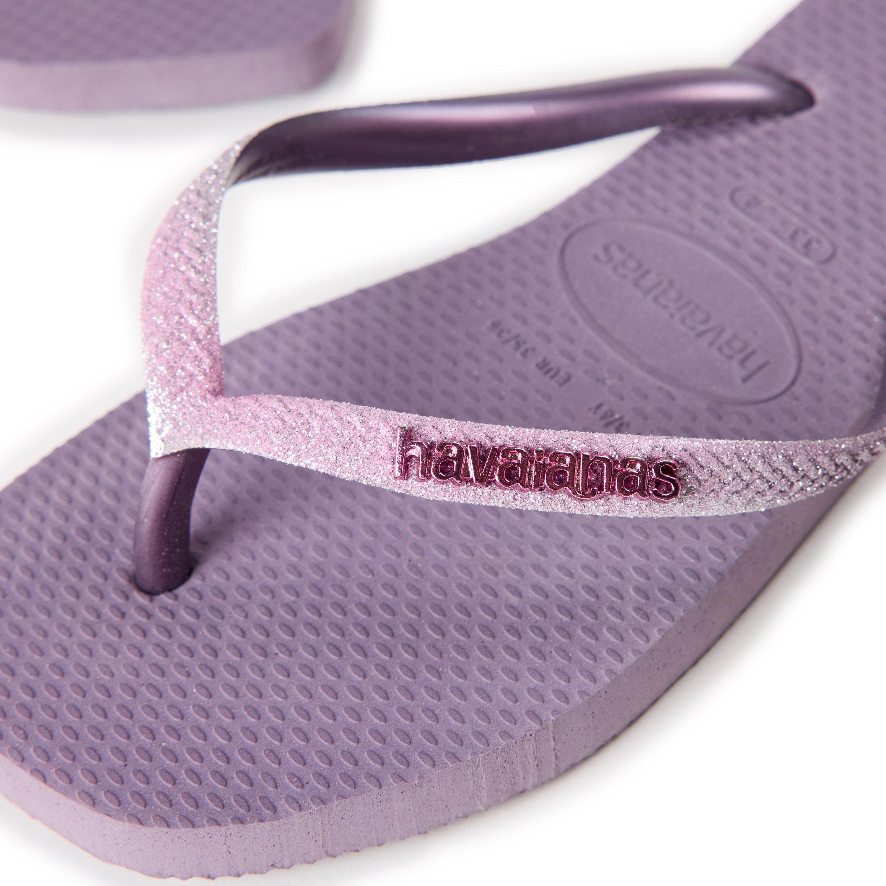 Malve - Havaianas - Hav. Square Glitter Malve 33/34 Flip Flops Unisex Kids - 3