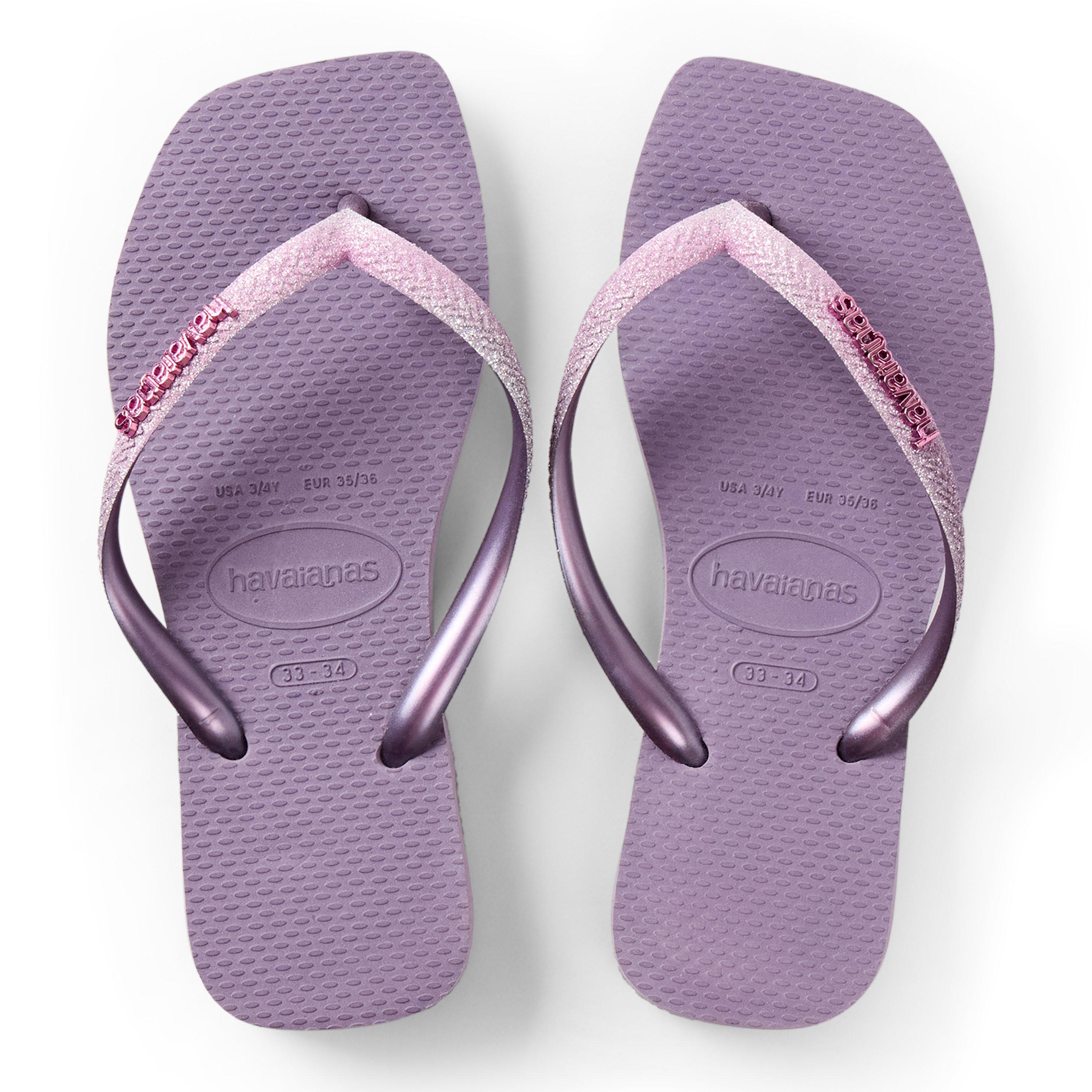 Malve - Havaianas - Hav. Square Glitter Malve 33/34 Flip Flops Unisex Kids - 4