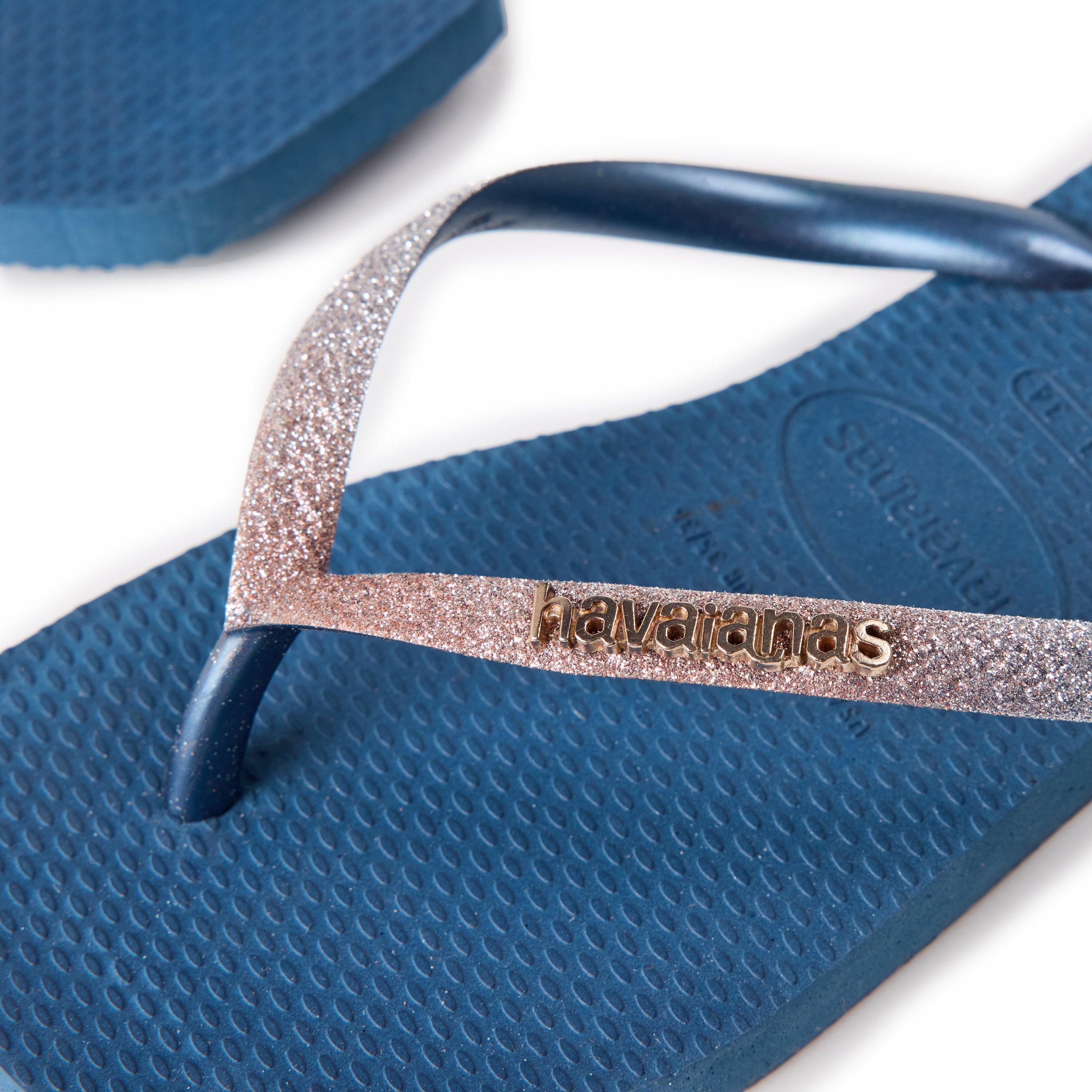 Bleu Indigo - Havaianas - Hav. Square Glitter Indigo Blue 33/ Flip Flops Unisex Kids - 3