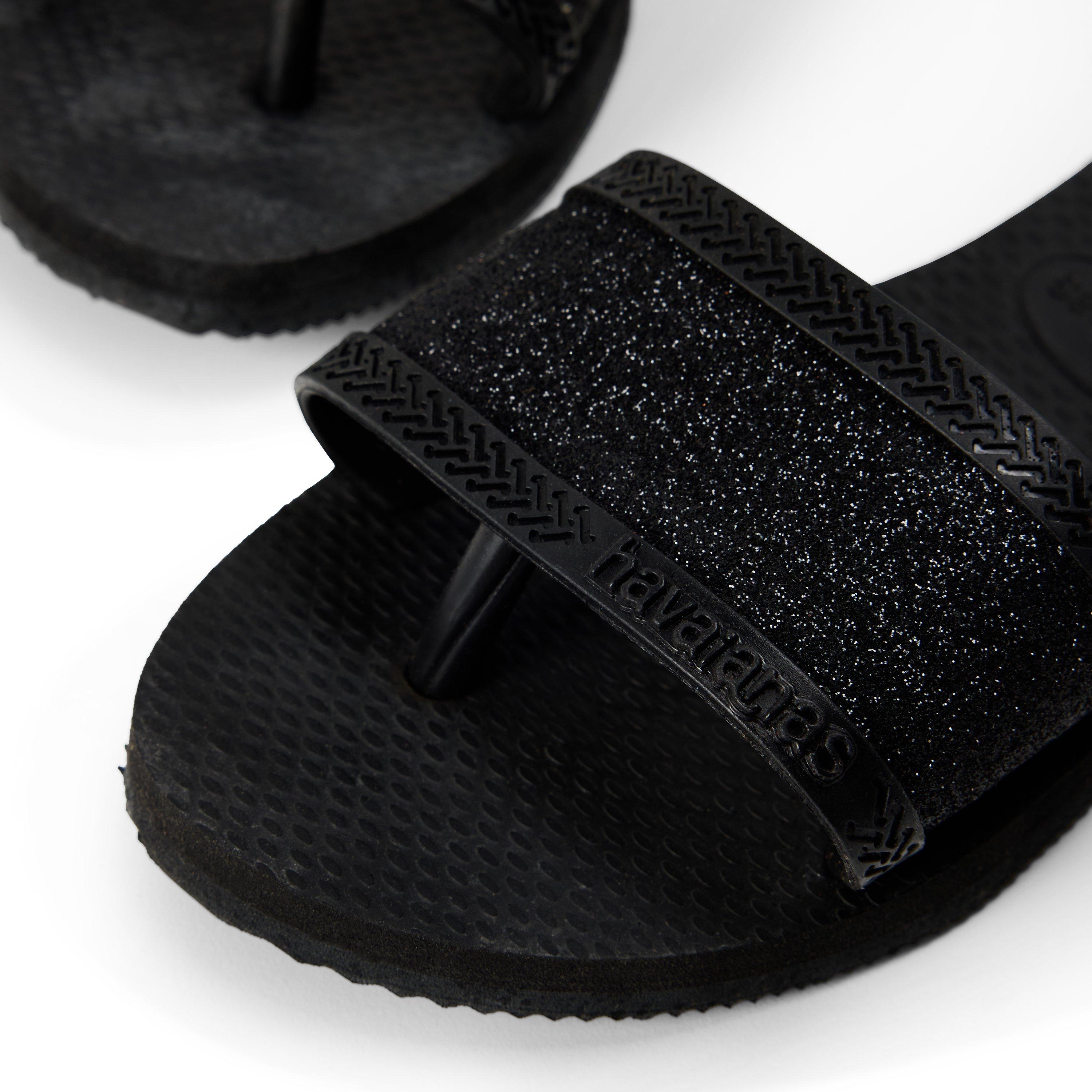 Black - Havaianas - Hav. You Angra Glitter Black 33/34 Flip Flops Unisex Kids - 3