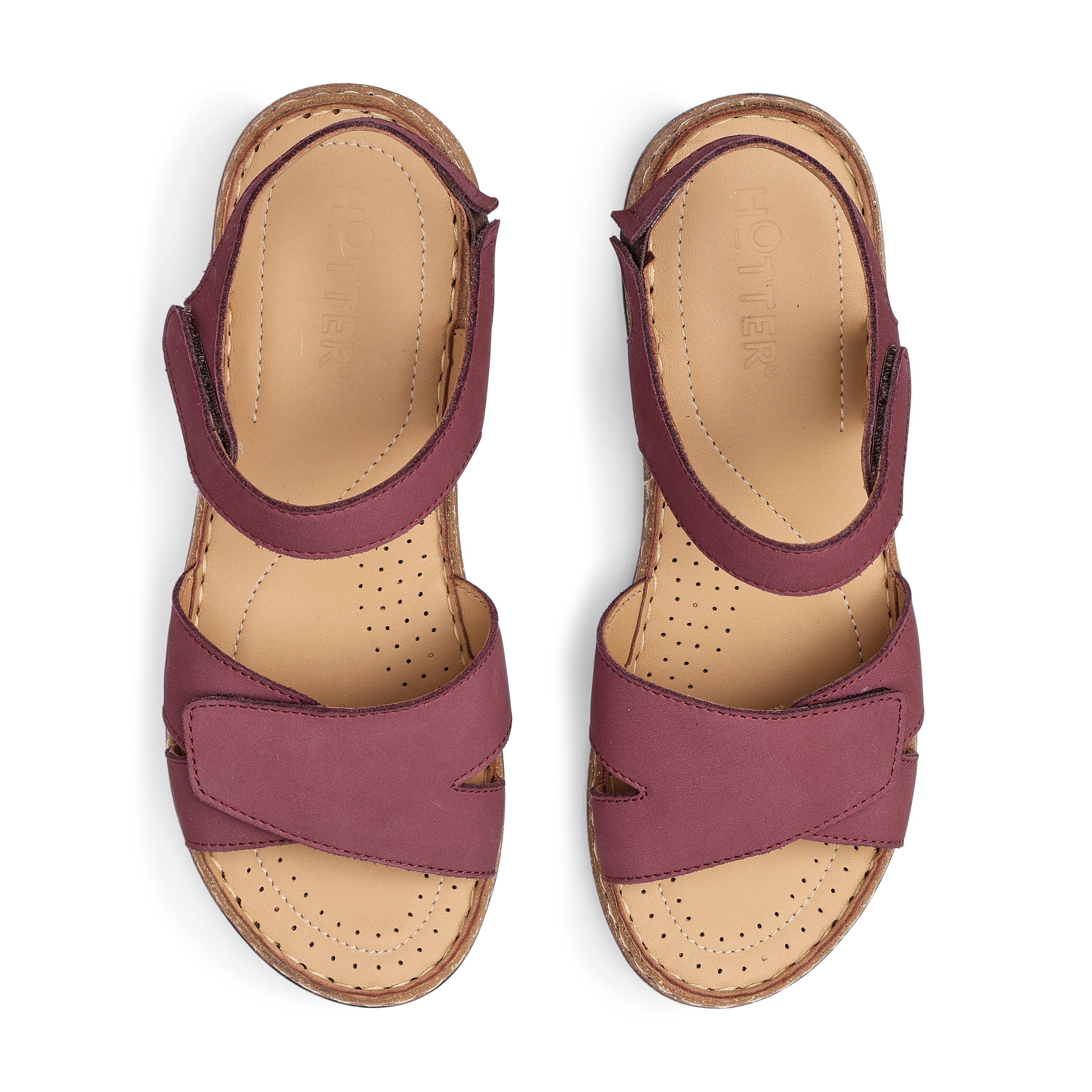 Maroon - Hotter - Piya Wide Womens Sandals - 3