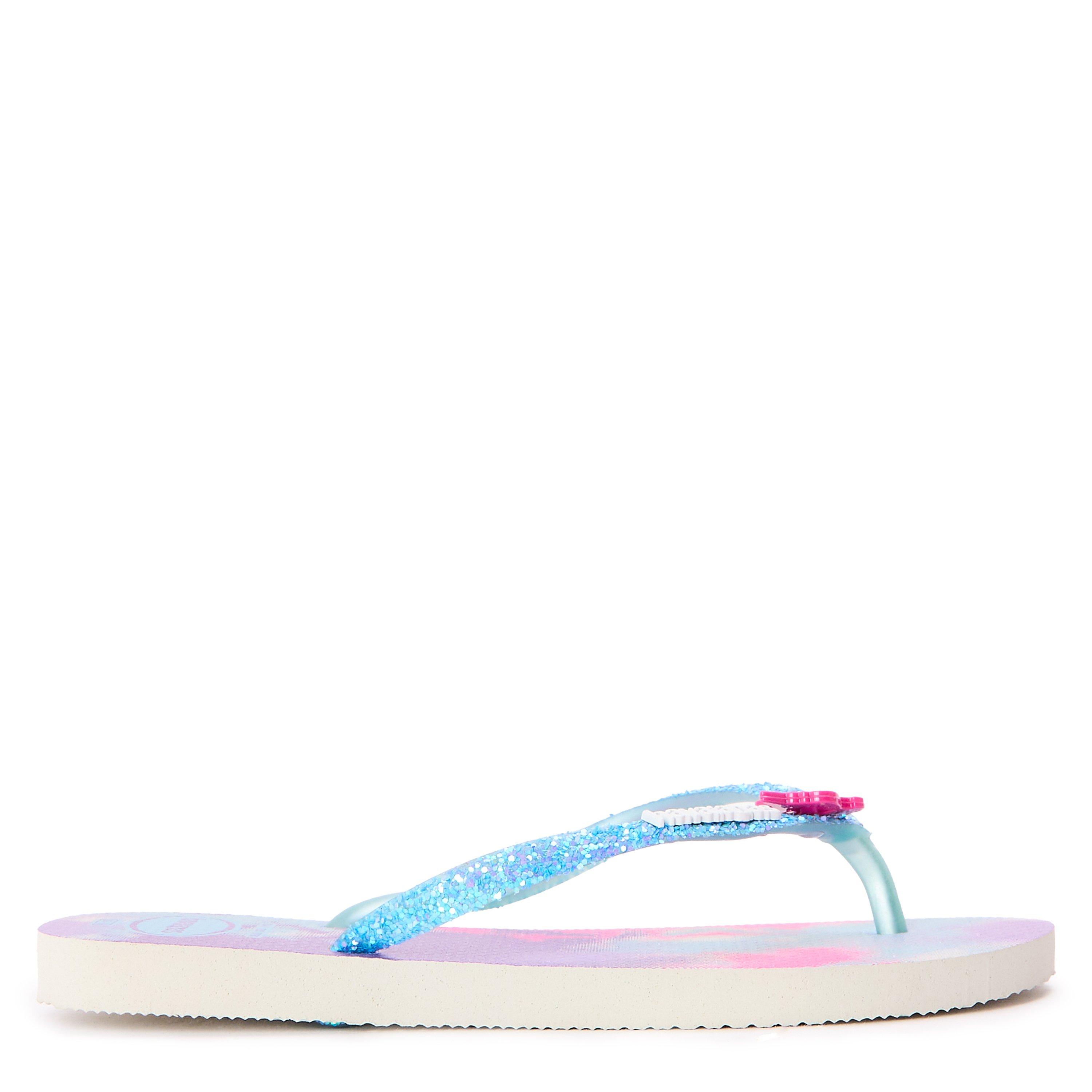 Hvid/Blå - Havaianas - Hav. Kids Slim Glitter Trendy White Flip Flops Unisex - 1
