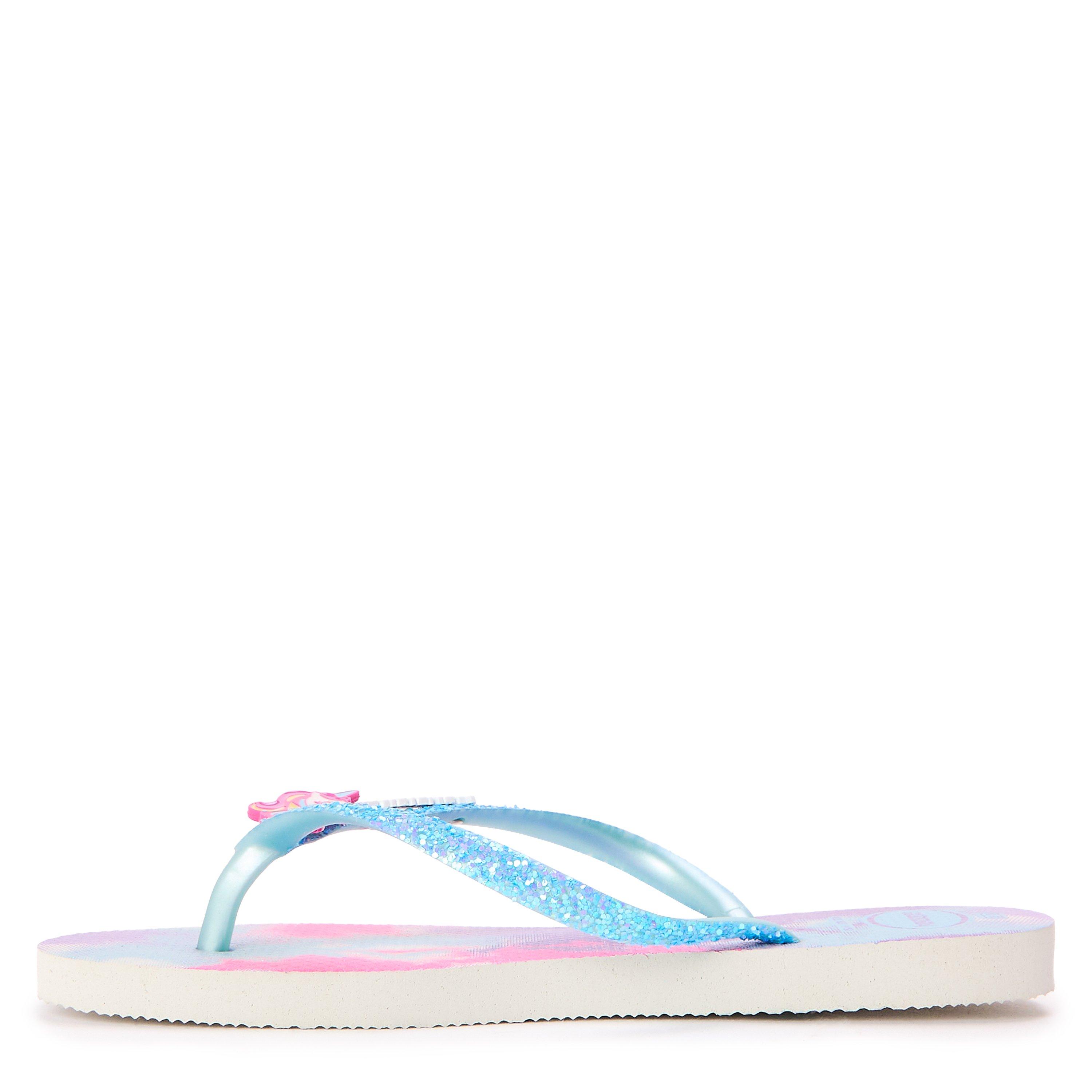 Hvid/Blå - Havaianas - Hav. Kids Slim Glitter Trendy White Flip Flops Unisex - 2