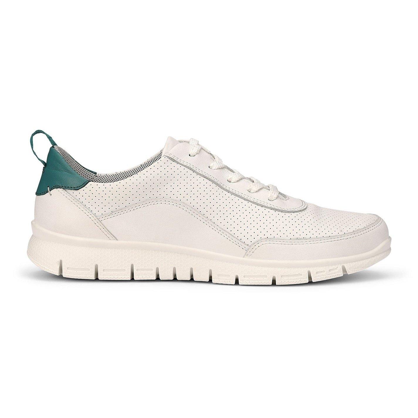 Hotter Women's Gravity Ii Wide Fit Trainers - White-Teal Gree - 5.5 (38.5)