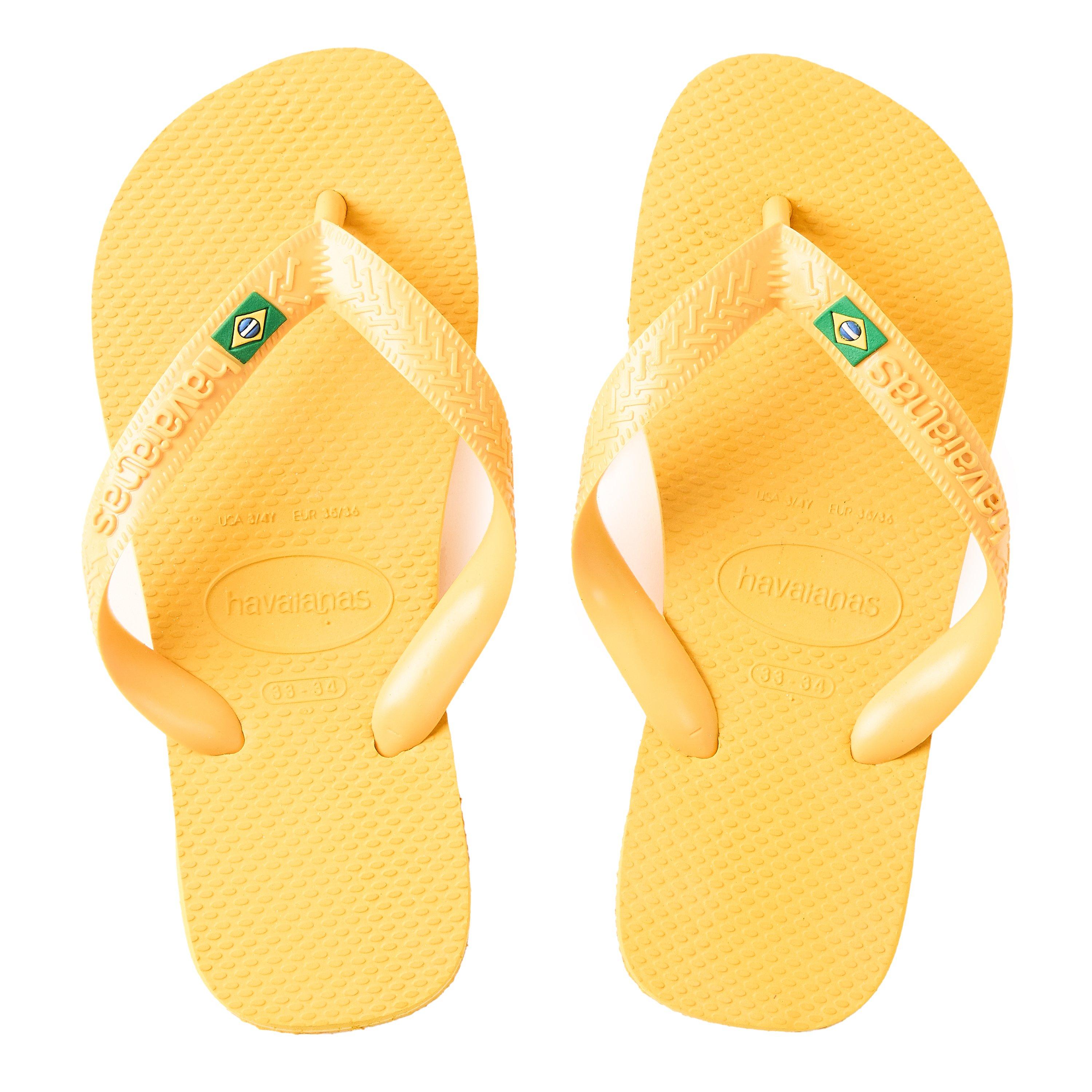Pop Yellow - Havaianas - Hav. Brasil Pop Yellow 33/34 Flip Flops Unisex Kids - 4