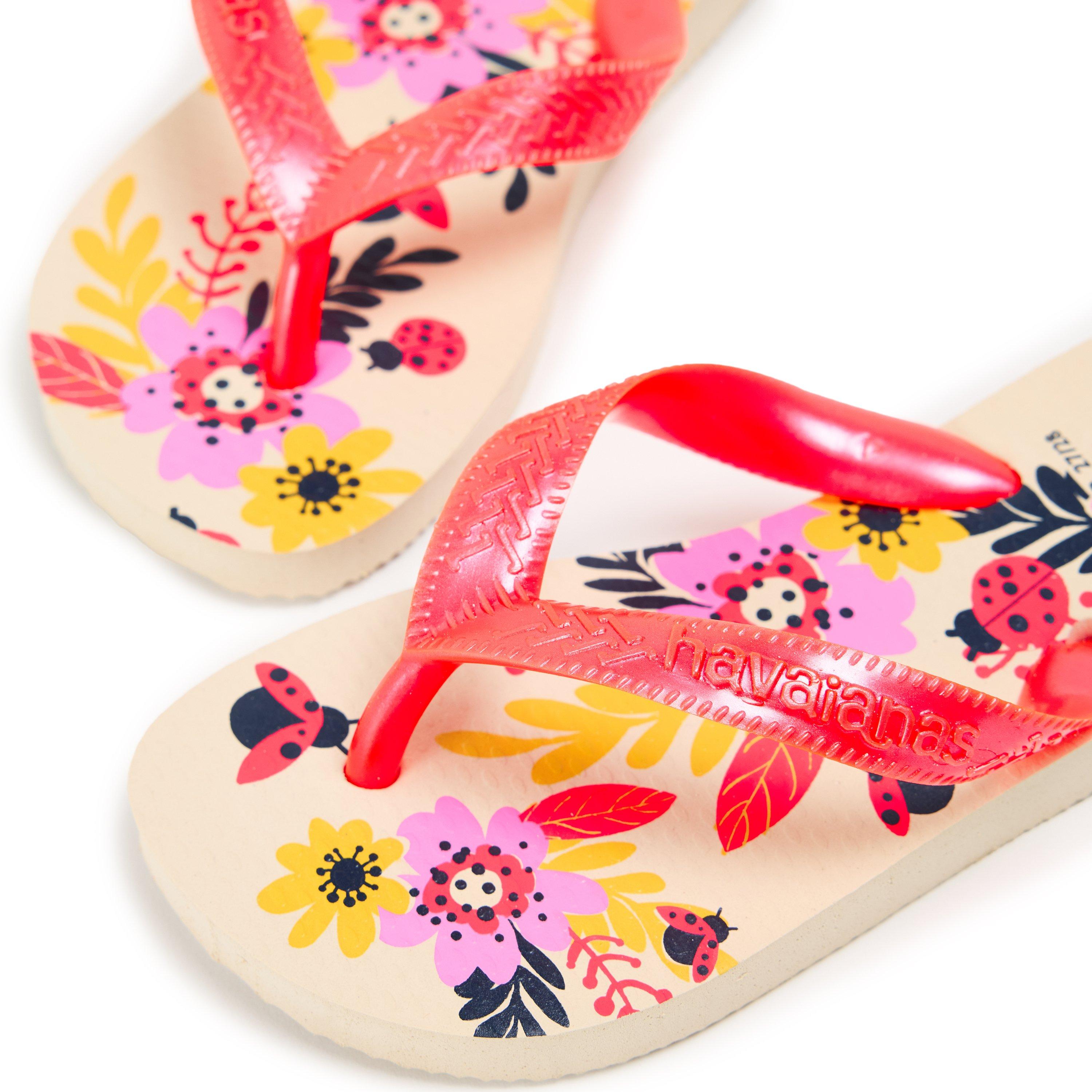 Beige - Havaianas - Hav. Kids Flores Beige 25/26 Flip Flops Unisex - 3