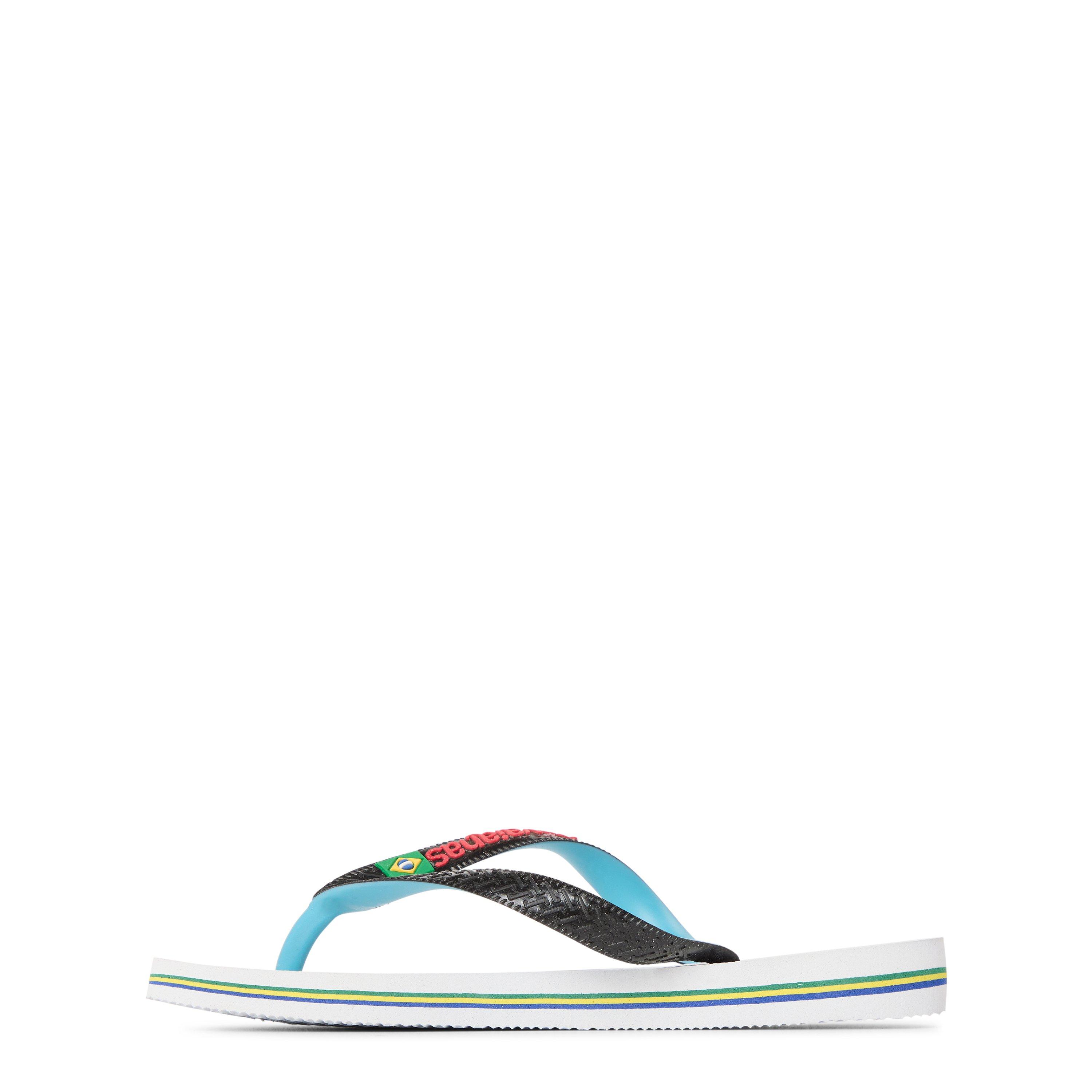 White/Black - Havaianas - Hav. Brasil Mix White/Black 33/34 Flip Flops Unisex Kids - 2