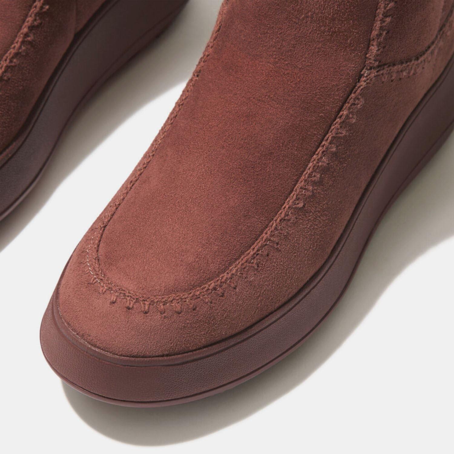 Brown - Fitflop - F-Mode Shearling Flatform Boots - 3