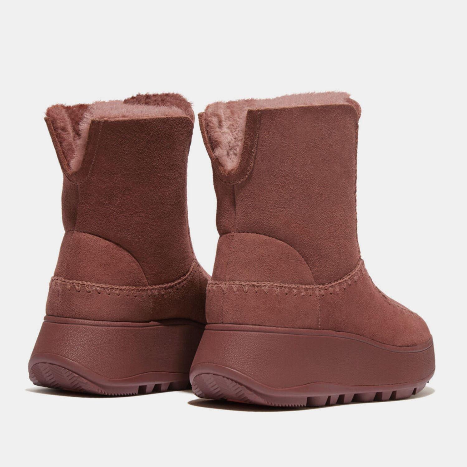 Brown - Fitflop - F-Mode Shearling Flatform Boots - 4