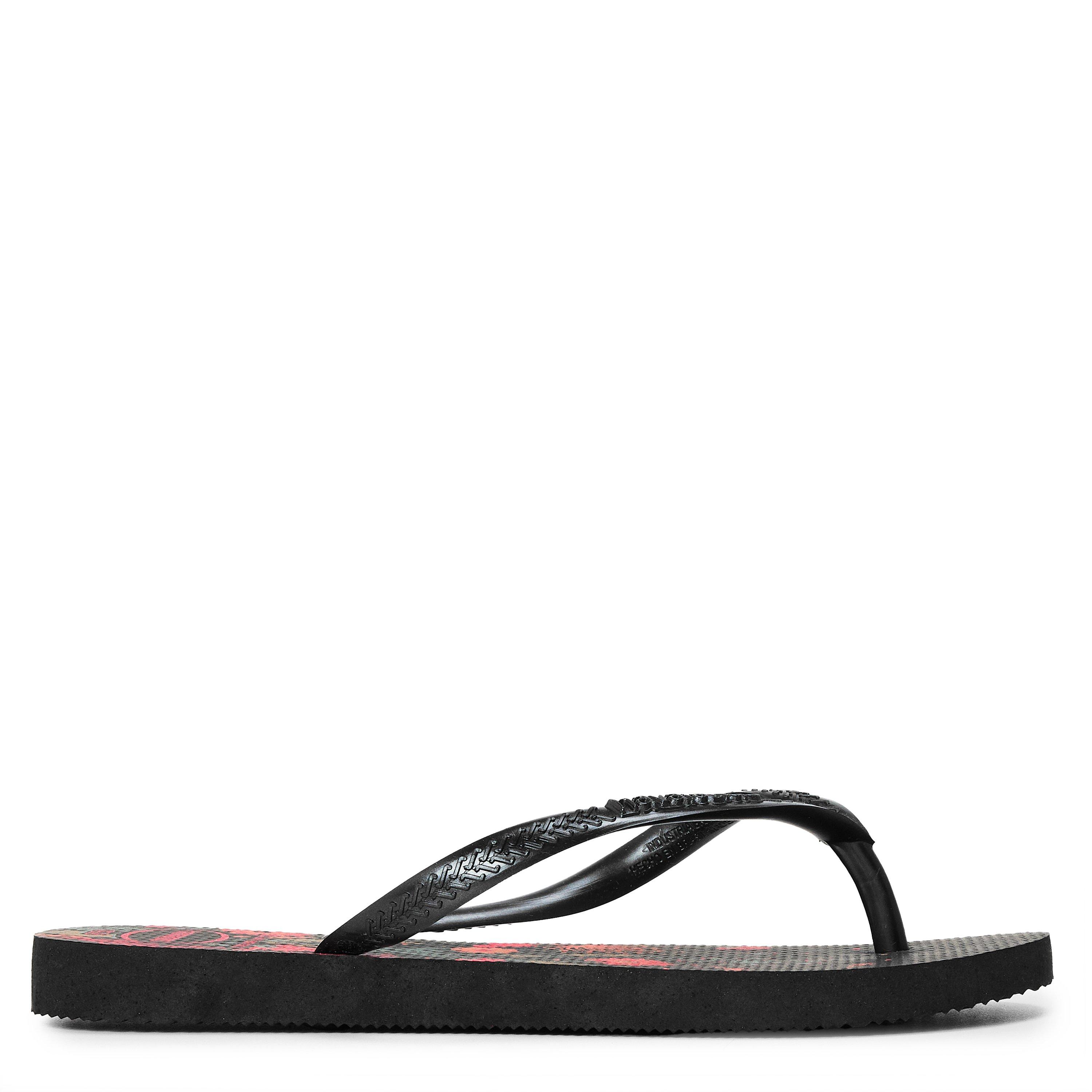 Black/Pink - Havaianas - Hav. Slim Organic Black/Pink 33/34 Flip Flops Unisex Kids - 1