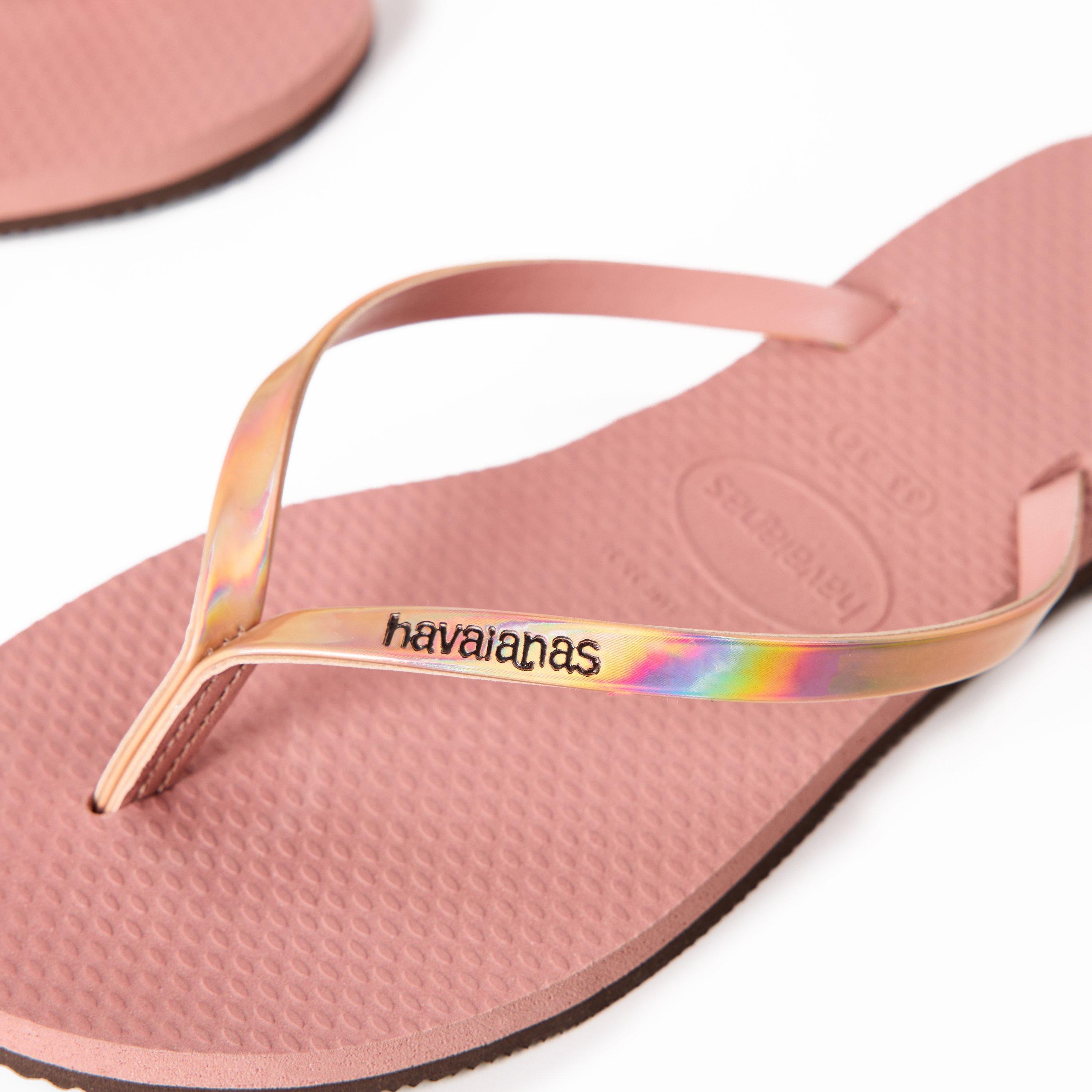 Crocus Rose - Havaianas - Hav. You Metallic Crocus Rose 33/34 Flip Flops Unisex Kids - 3
