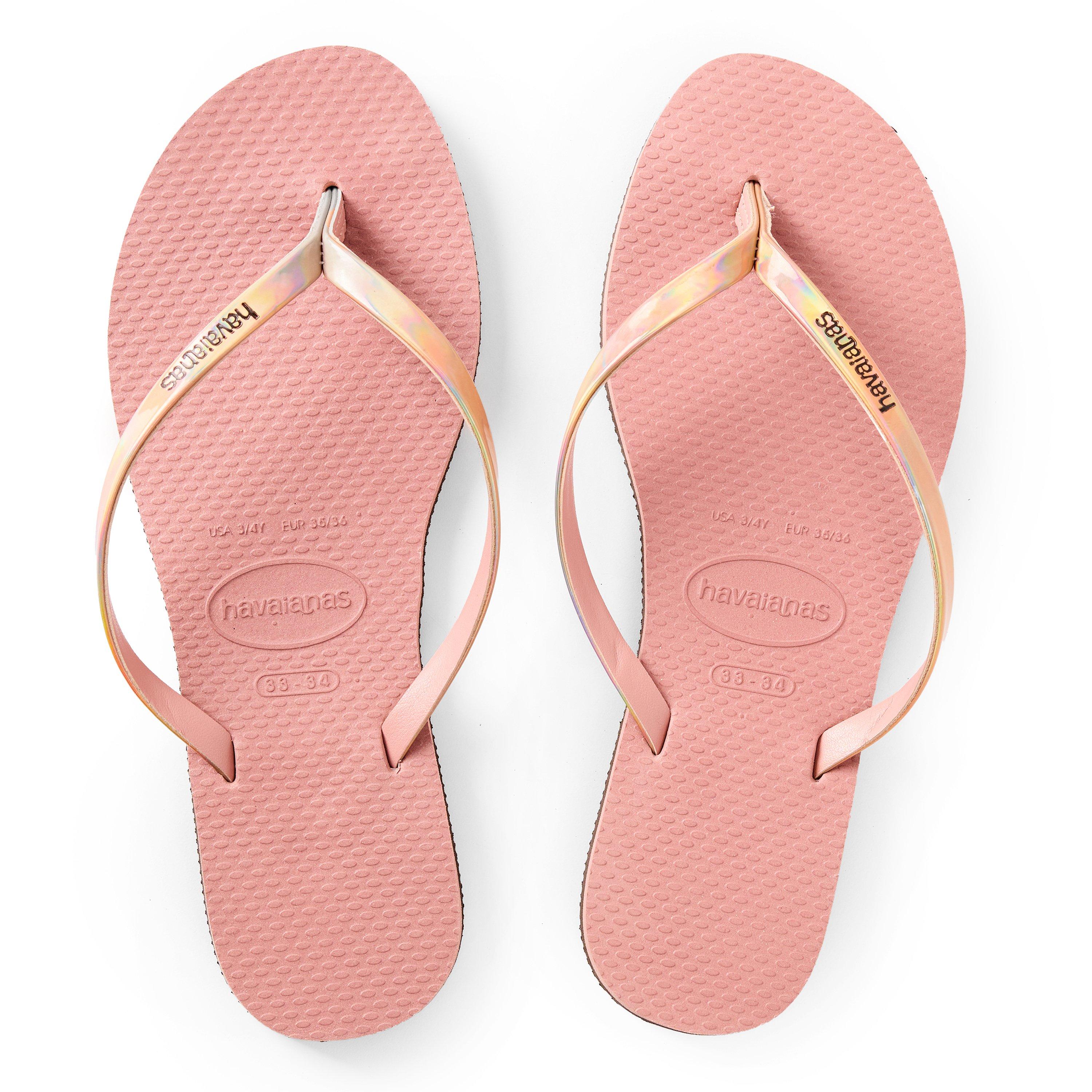 Crocus Rose - Havaianas - Hav. You Metallic Crocus Rose 33/34 Flip Flops Unisex Kids - 4
