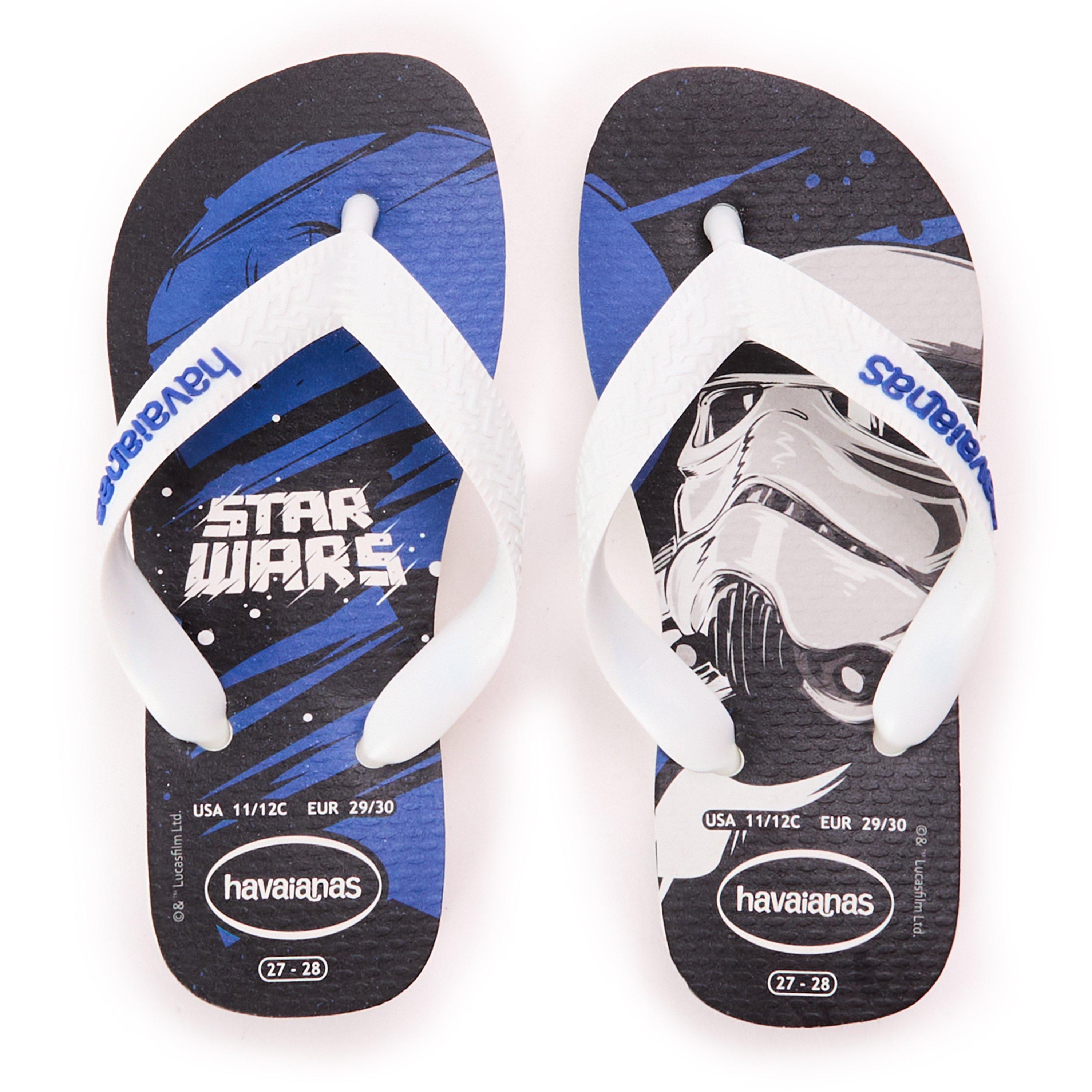 Blue/White - Havaianas - Hav. Star Wars White/Star Blue/Whit Flip Flops Unisex Kids - 4