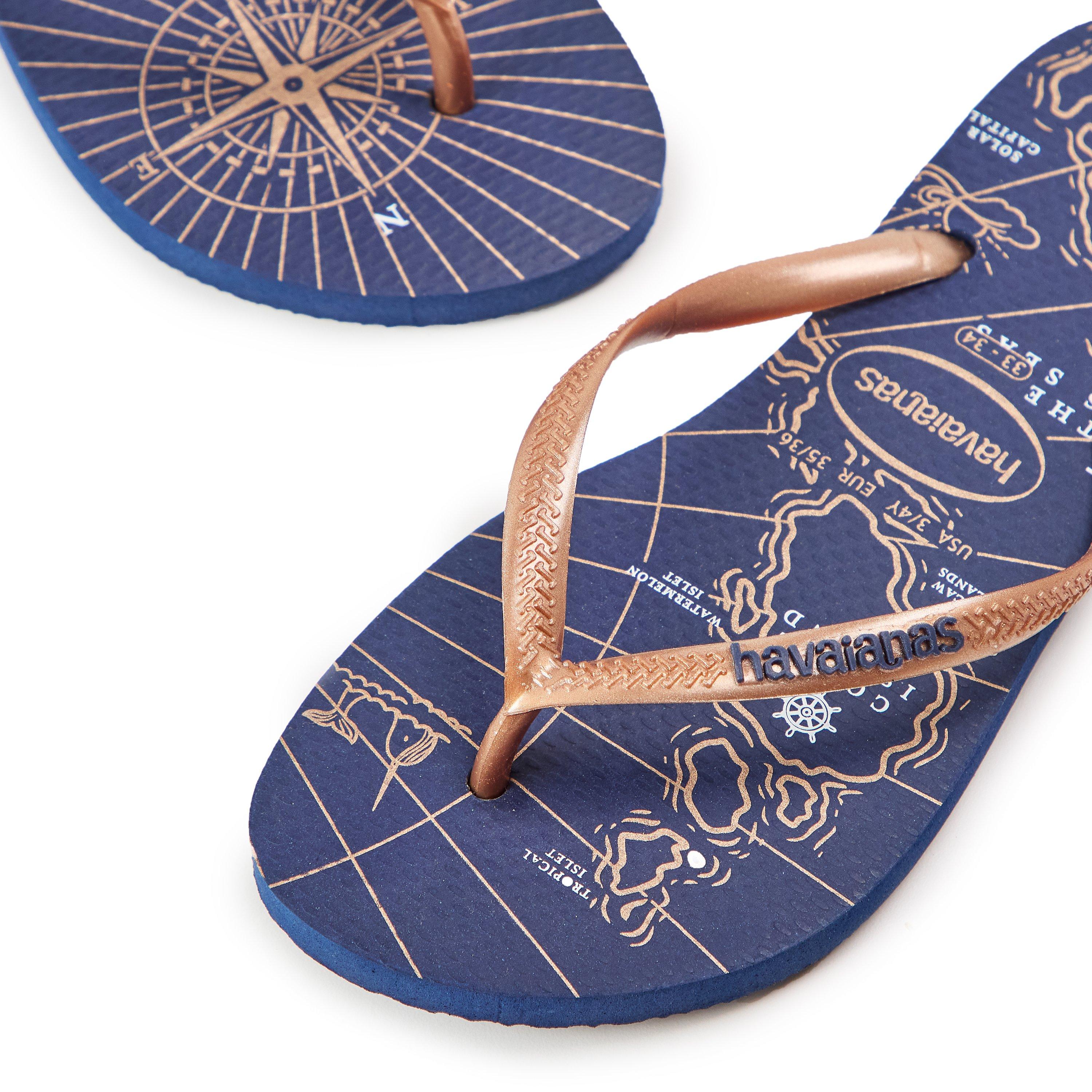 Goud/Wit - Havaianas - Hav. Slim Nautical Navy Blauw/Roze G Flip Flops Unisex Kinderen - 3