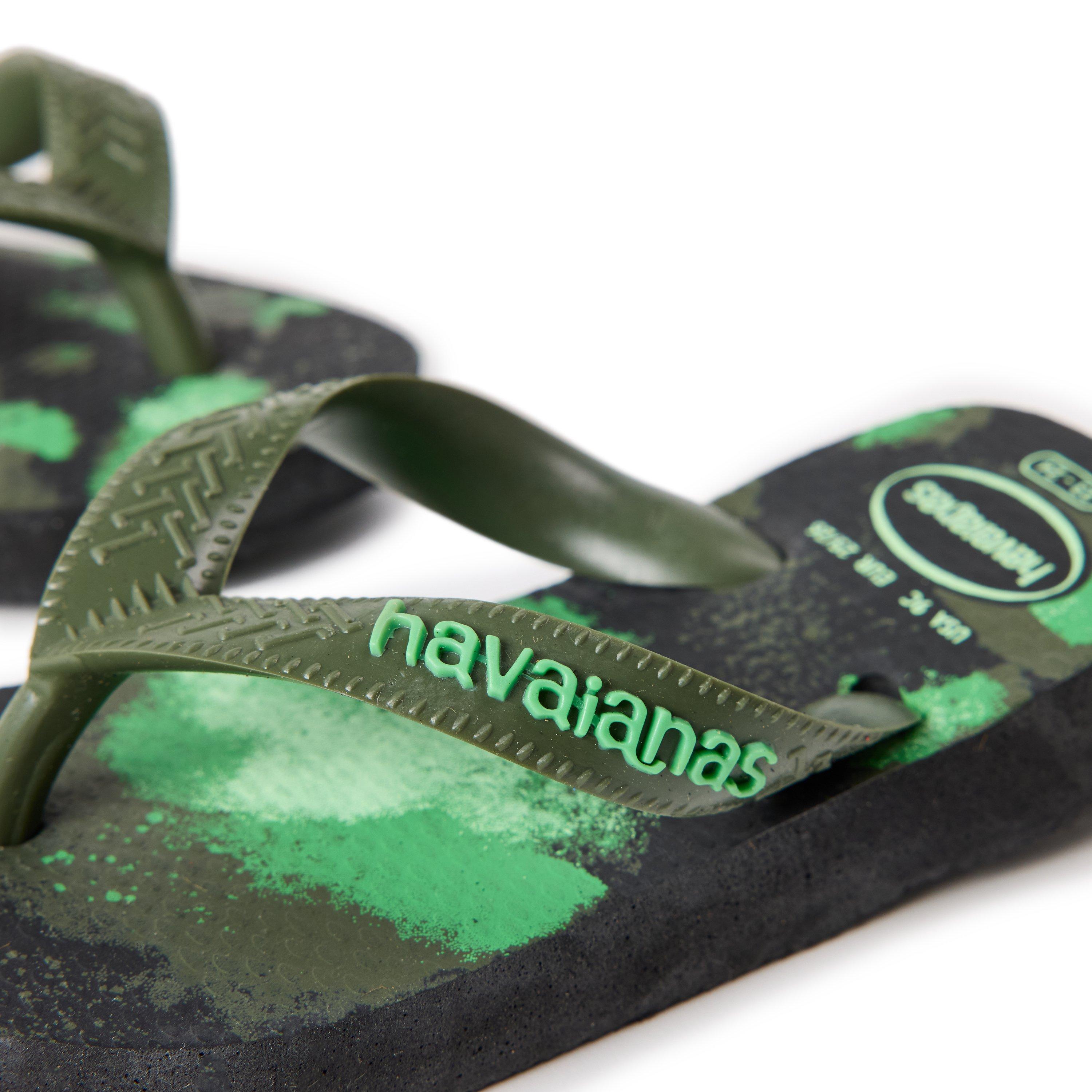 Black/Moss - Havaianas - Hav. Top Camu Black/Moss 23/24 Flip Flops Unisex Kids - 3