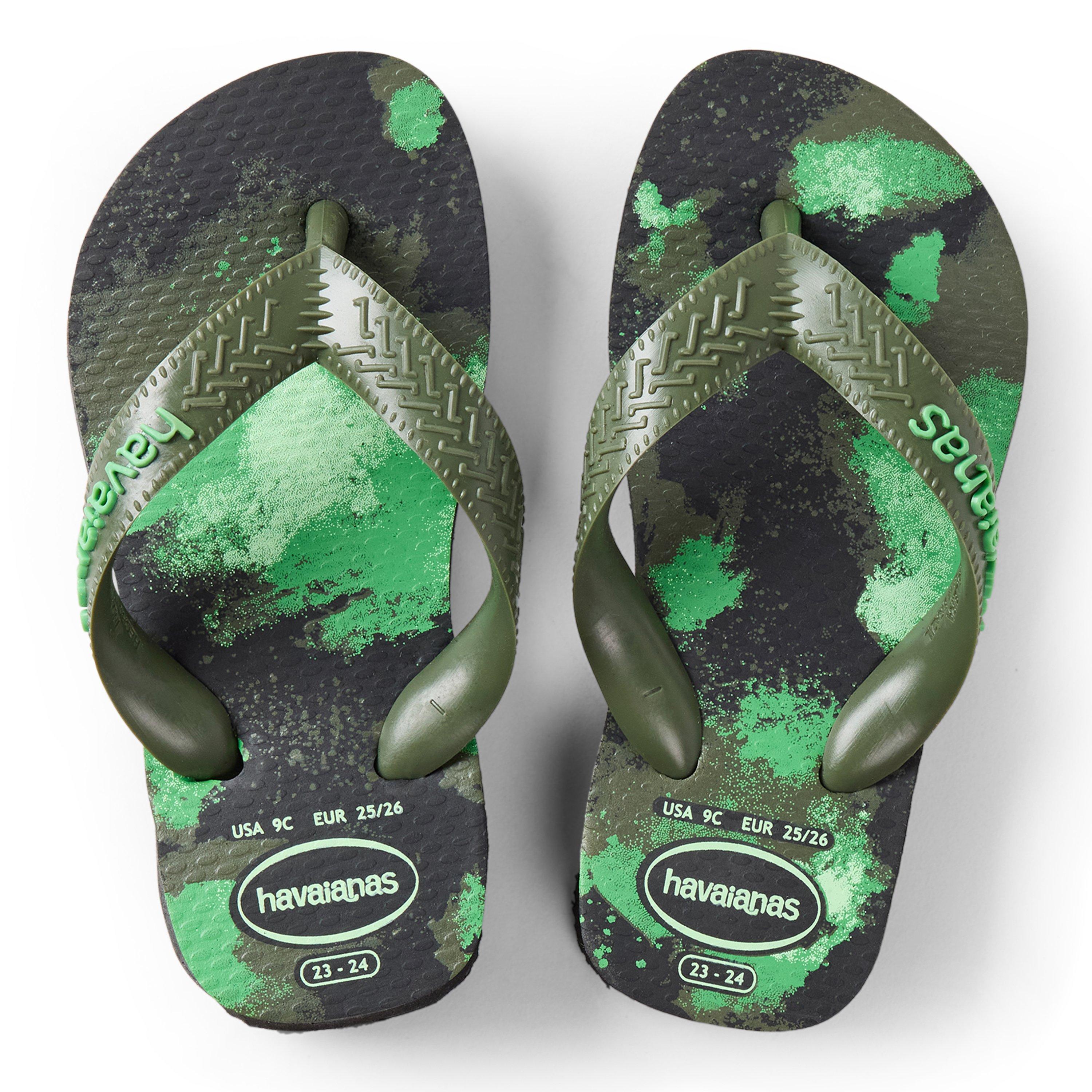 Black/Moss - Havaianas - Hav. Top Camu Black/Moss 23/24 Flip Flops Unisex Kids - 4