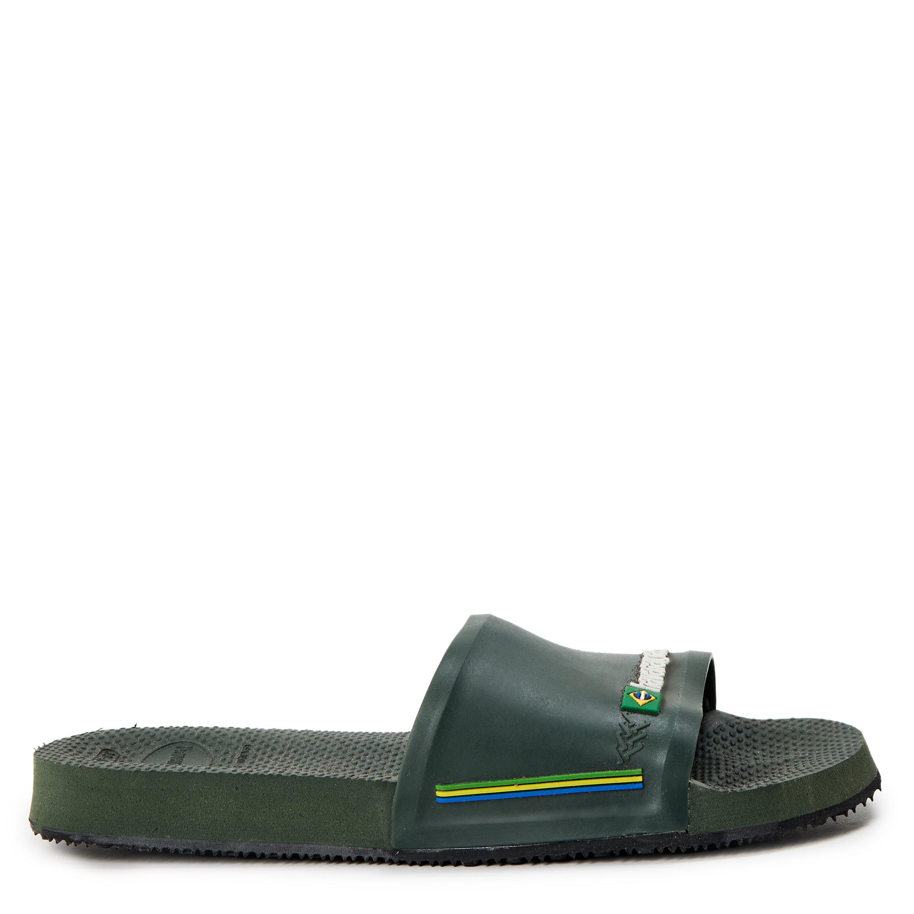 Havaianas  Kids ' Slide Brasil Flip Flops - Green Olive - 1/2