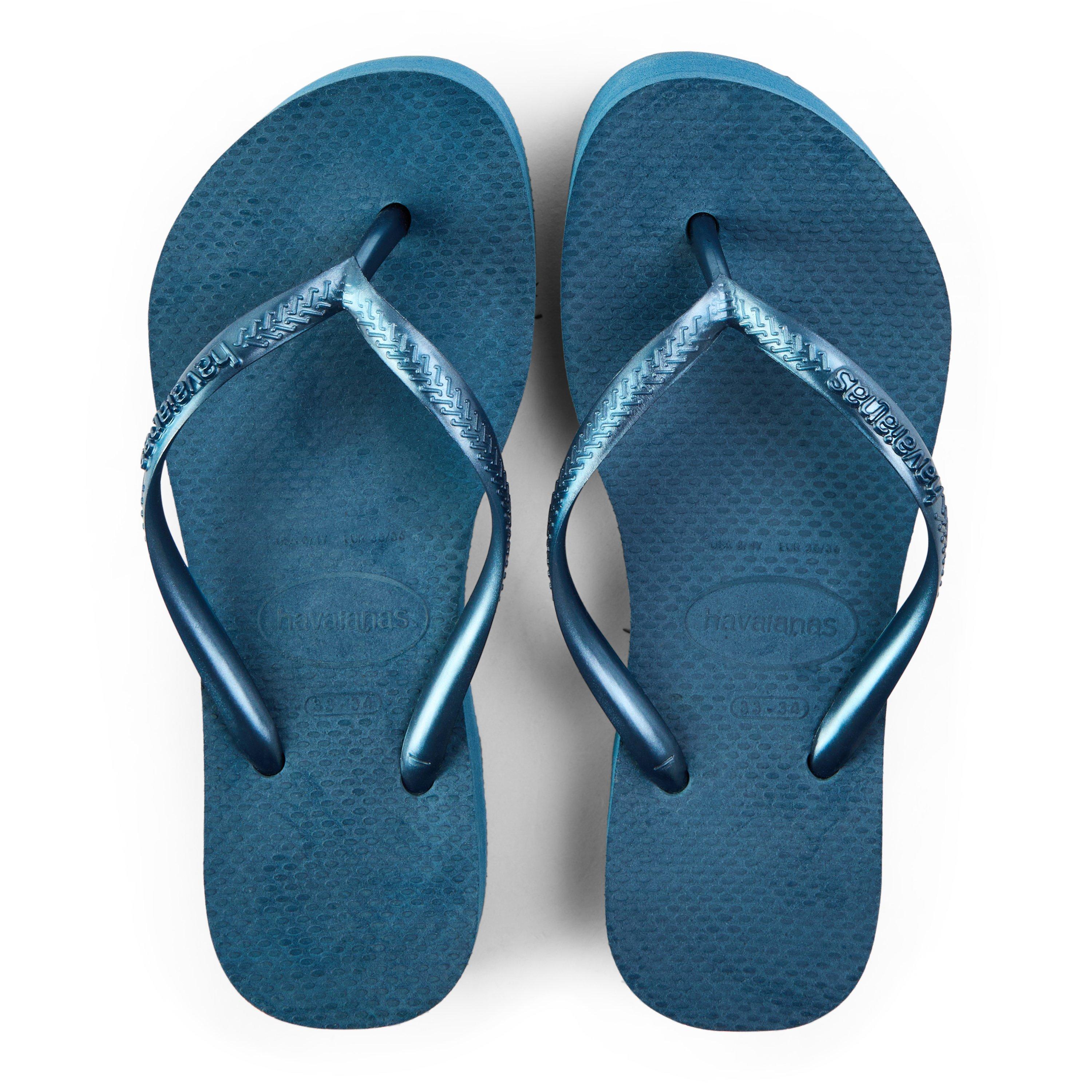Comfy Bleu - Havaianas - Hav. Slim Flatform Comfy Blue 33/34 Flip Flops Unisex Kids - 3