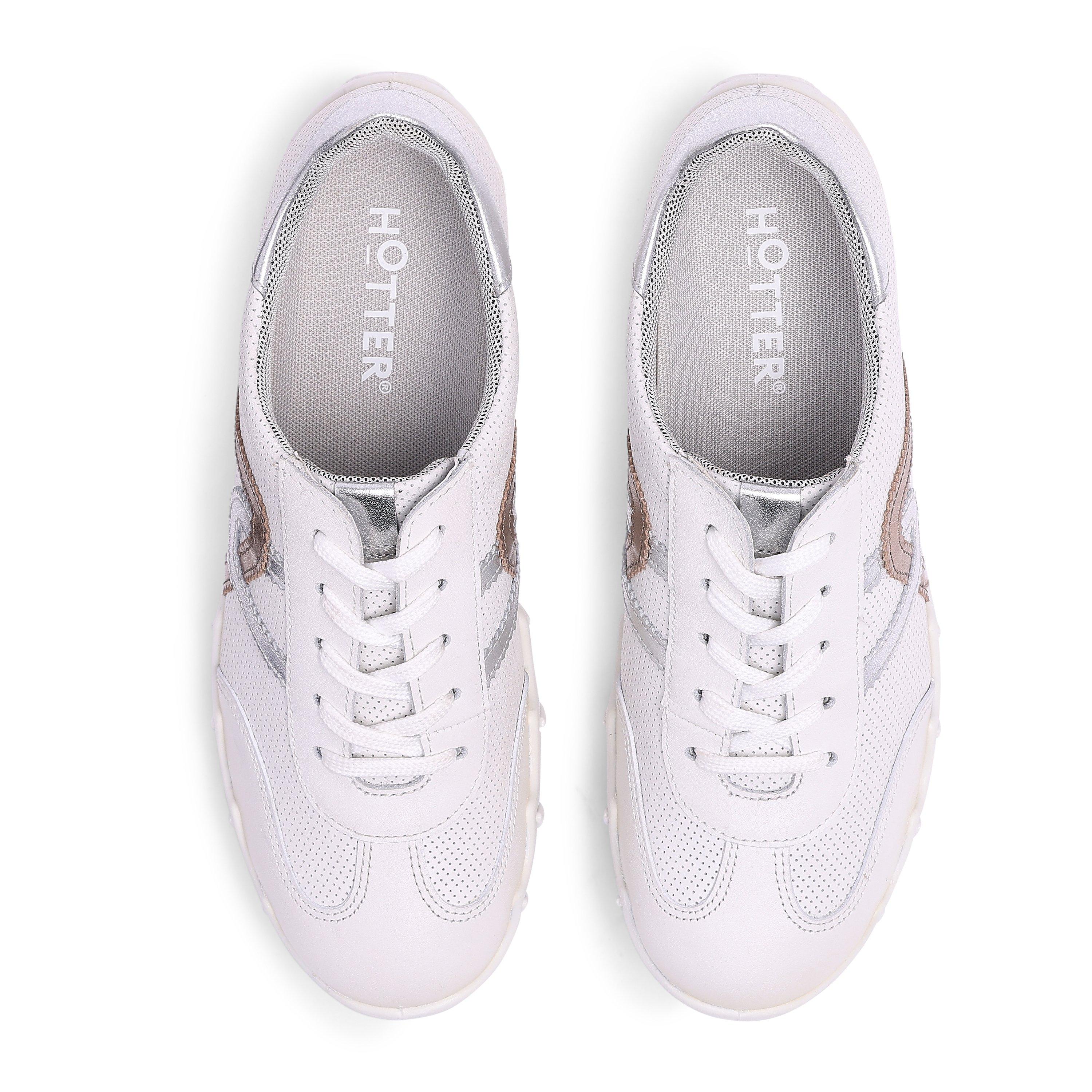 White-Metallic - Hotter - Marianne Wide Womens Trainers - 3