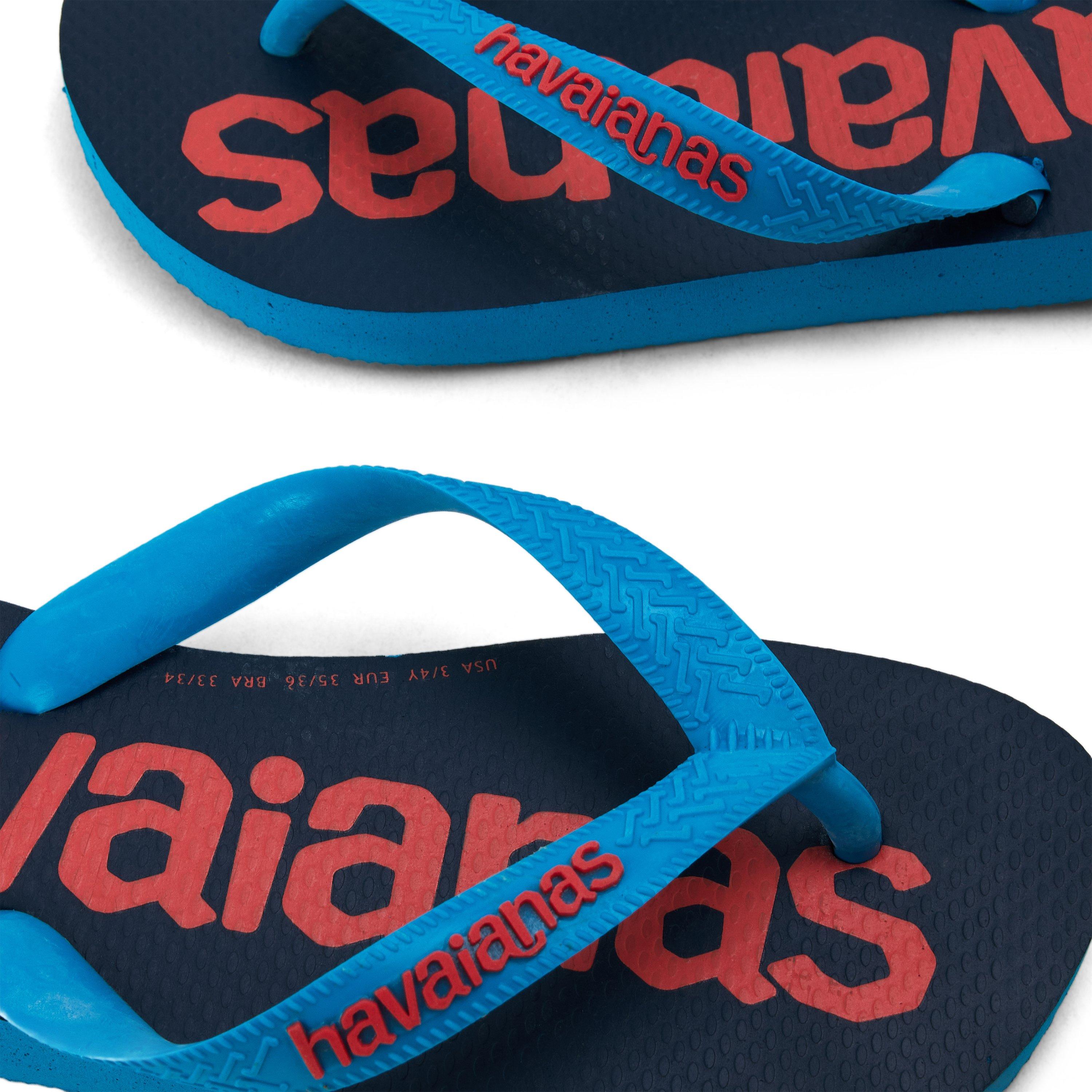 Turquoise - Havaianas - Hav. Top Logomania 2 Turquoise 33/3 Flip Flops Unisex Kids - 3
