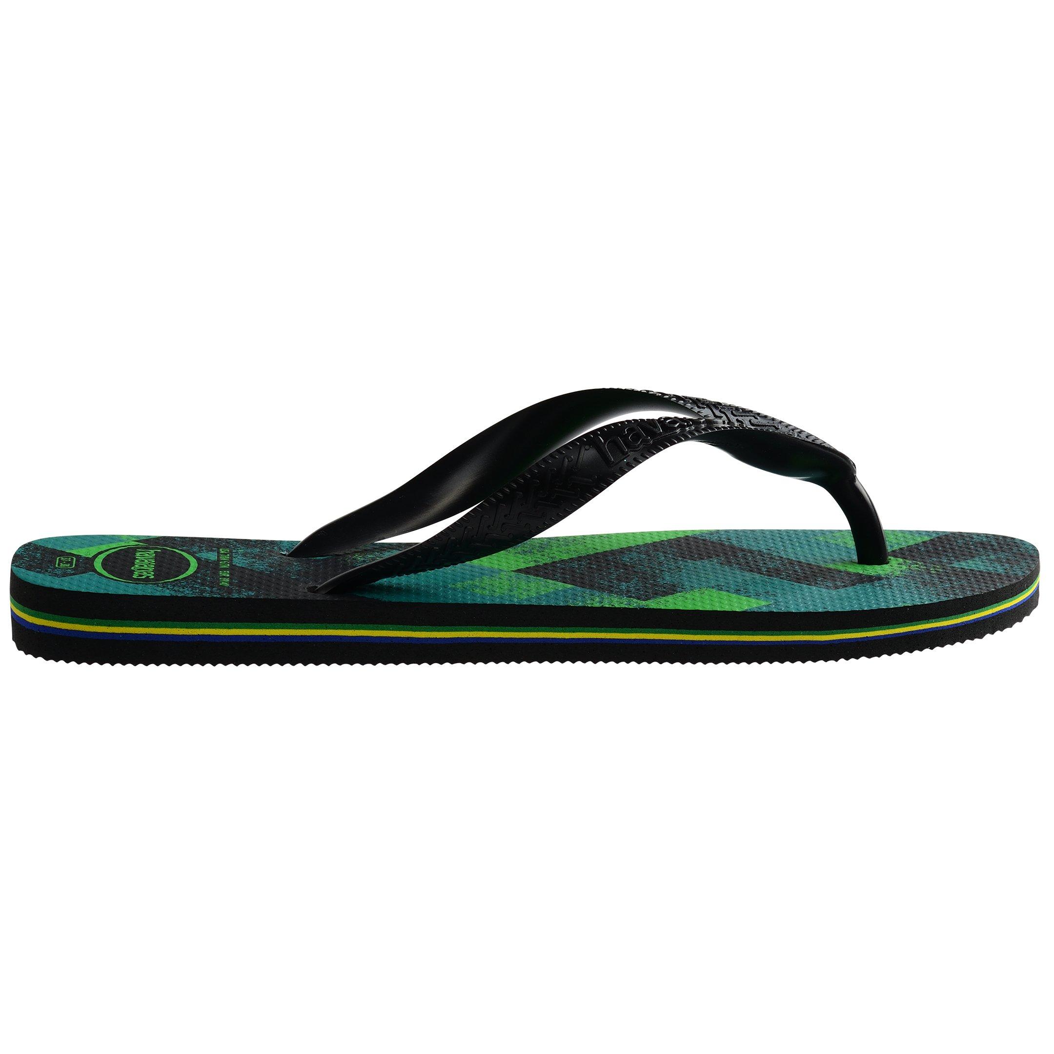 Black/Green - Havaianas - Unisex Kids Hav Brasil Fresh Black Flip Flops - 1