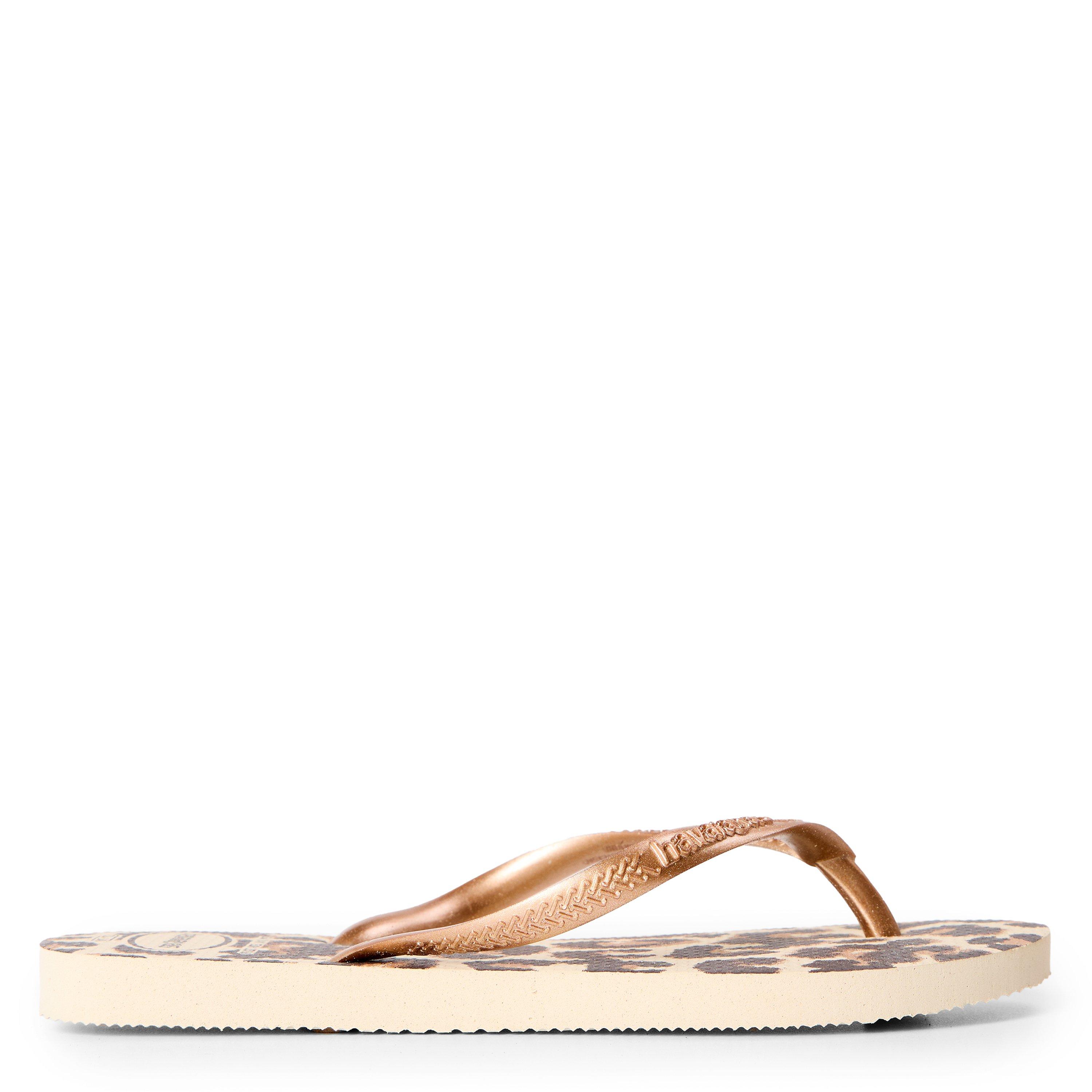 Gold/Brown - Havaianas - Hav. Slim Animals Beige/Rose Gold/D Flip Flops Unisex Kids - 1