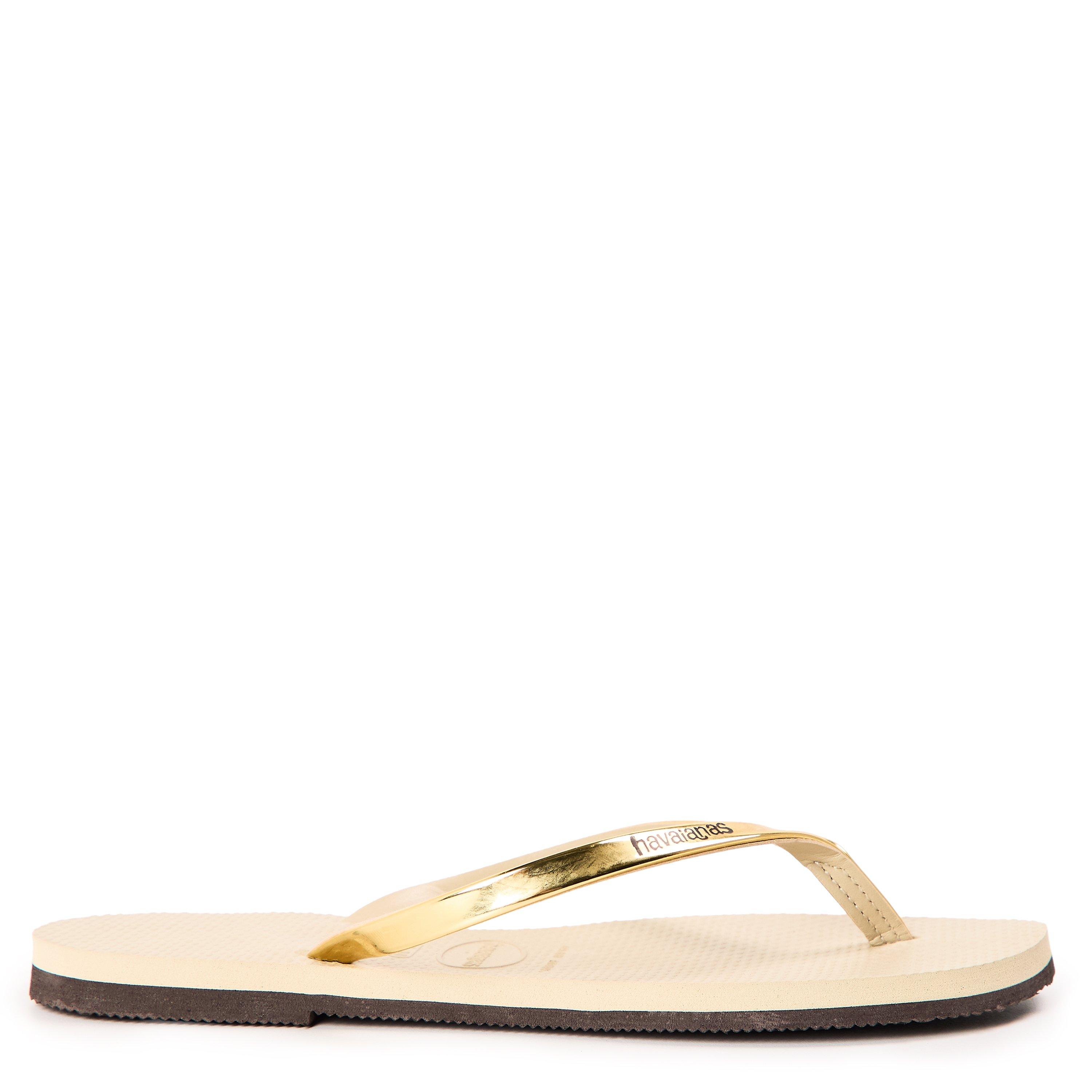 Sand - Havaianas - Havaianas Hav. You Metallic Golden Sand Metal Flip Flops Unisex Kids - 1