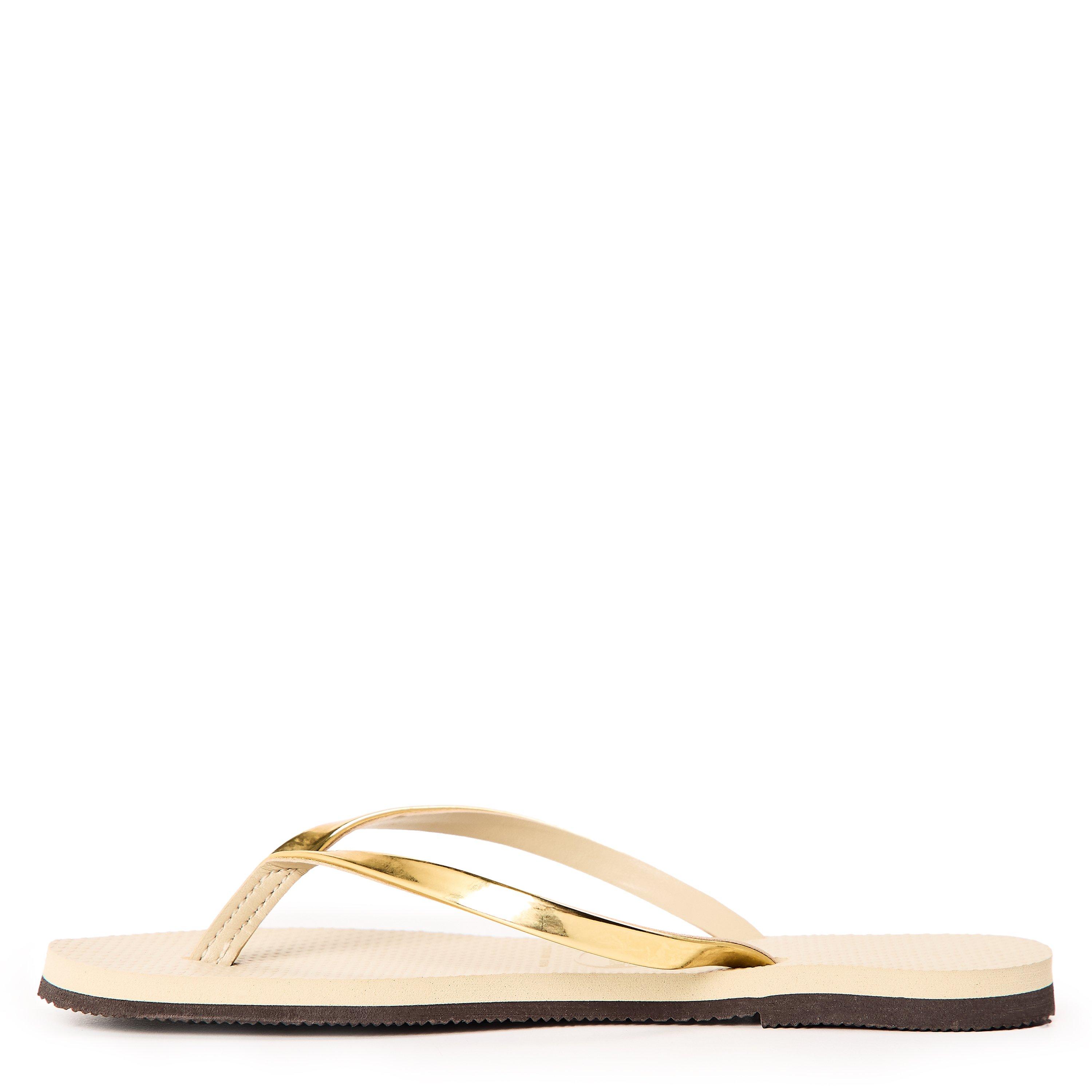 Sand - Havaianas - Havaianas Hav. You Metallic Golden Sand Metal Flip Flops Unisex Kids - 2