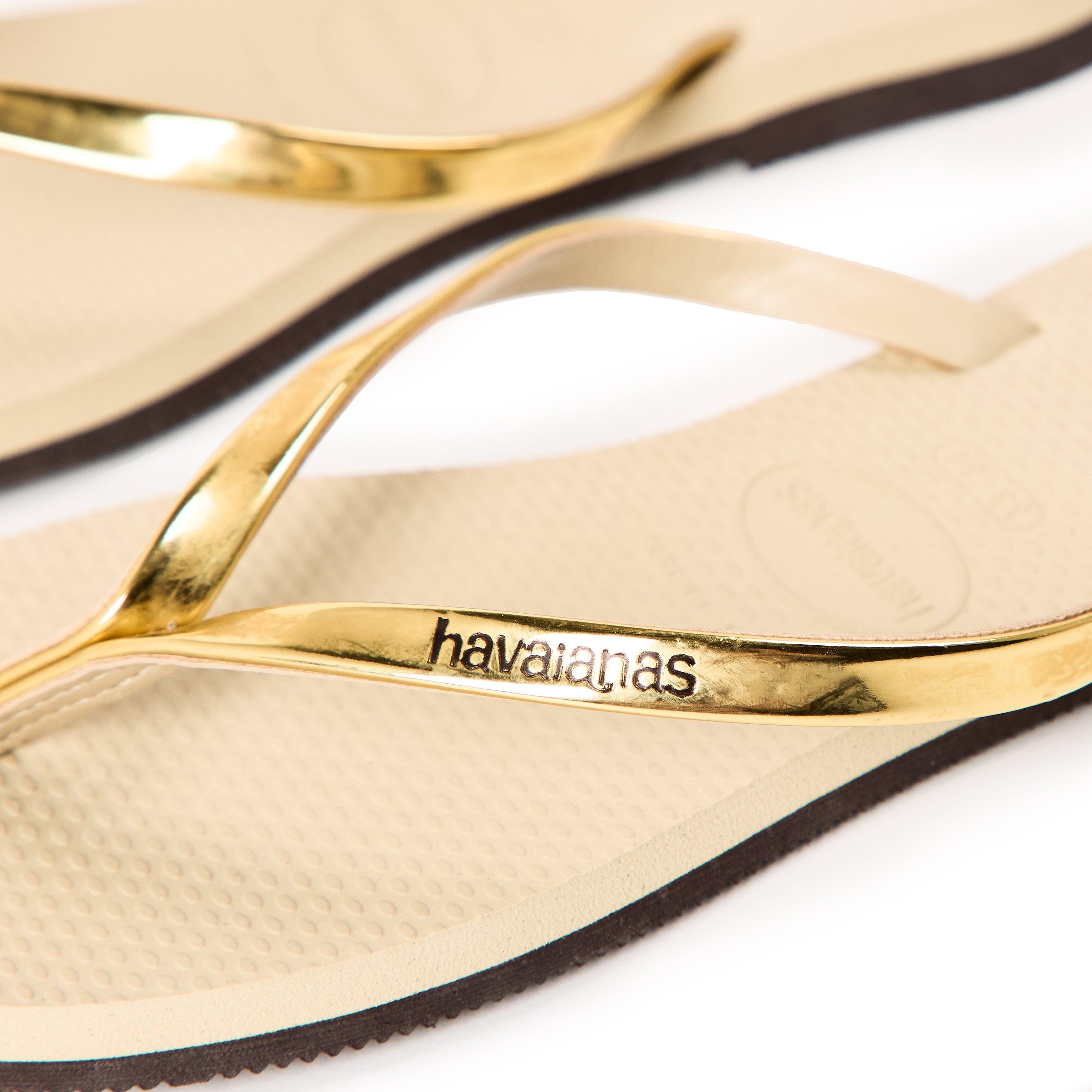 Sand - Havaianas - Havaianas Hav. You Metallic Golden Sand Metal Flip Flops Unisex Kids - 3