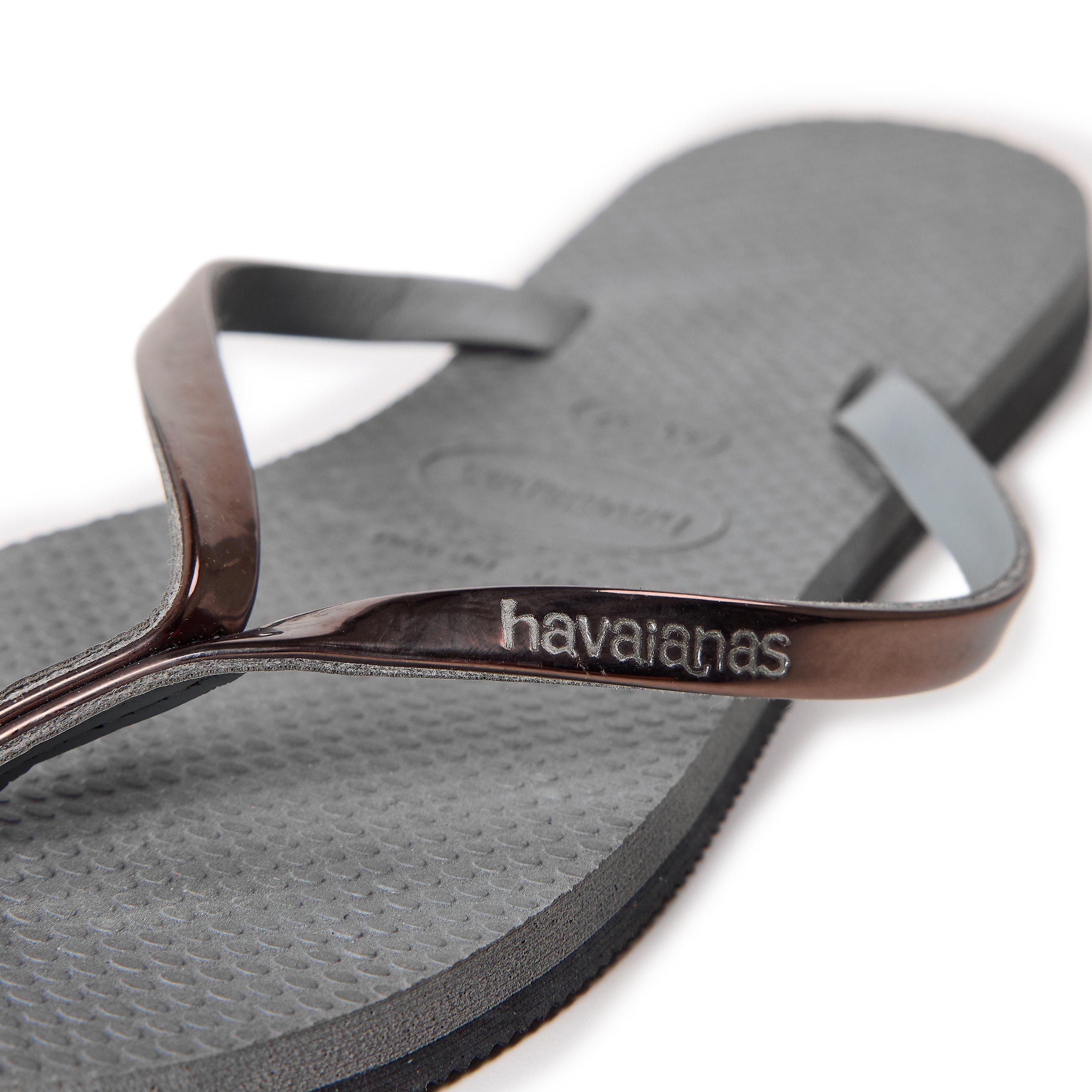Acier/Métallique - Havaianas - Hav. You Metallic Grey Steel/Metall Flip Flops Unisex Kids - 3