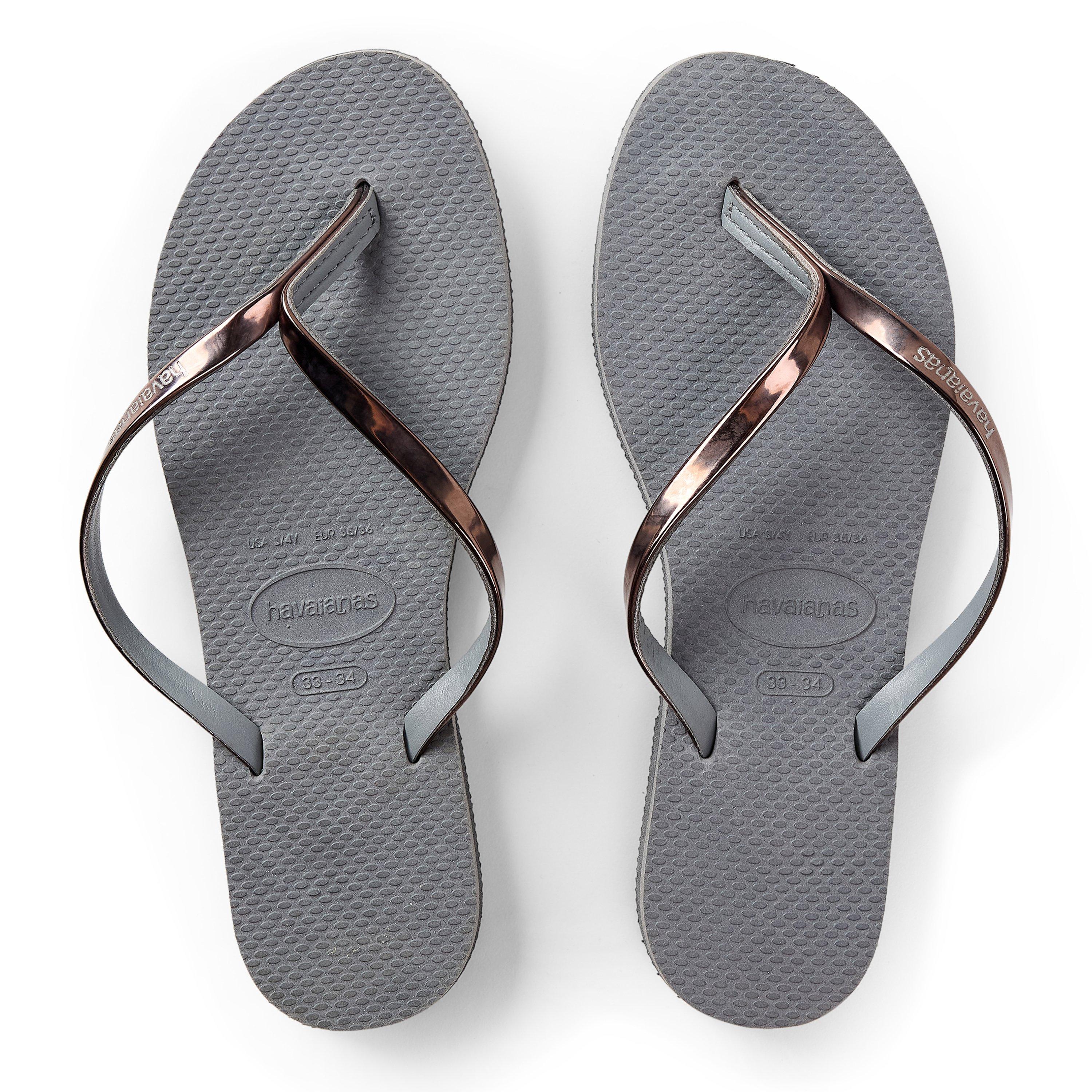 Acier/Métallique - Havaianas - Hav. You Metallic Grey Steel/Metall Flip Flops Unisex Kids - 4