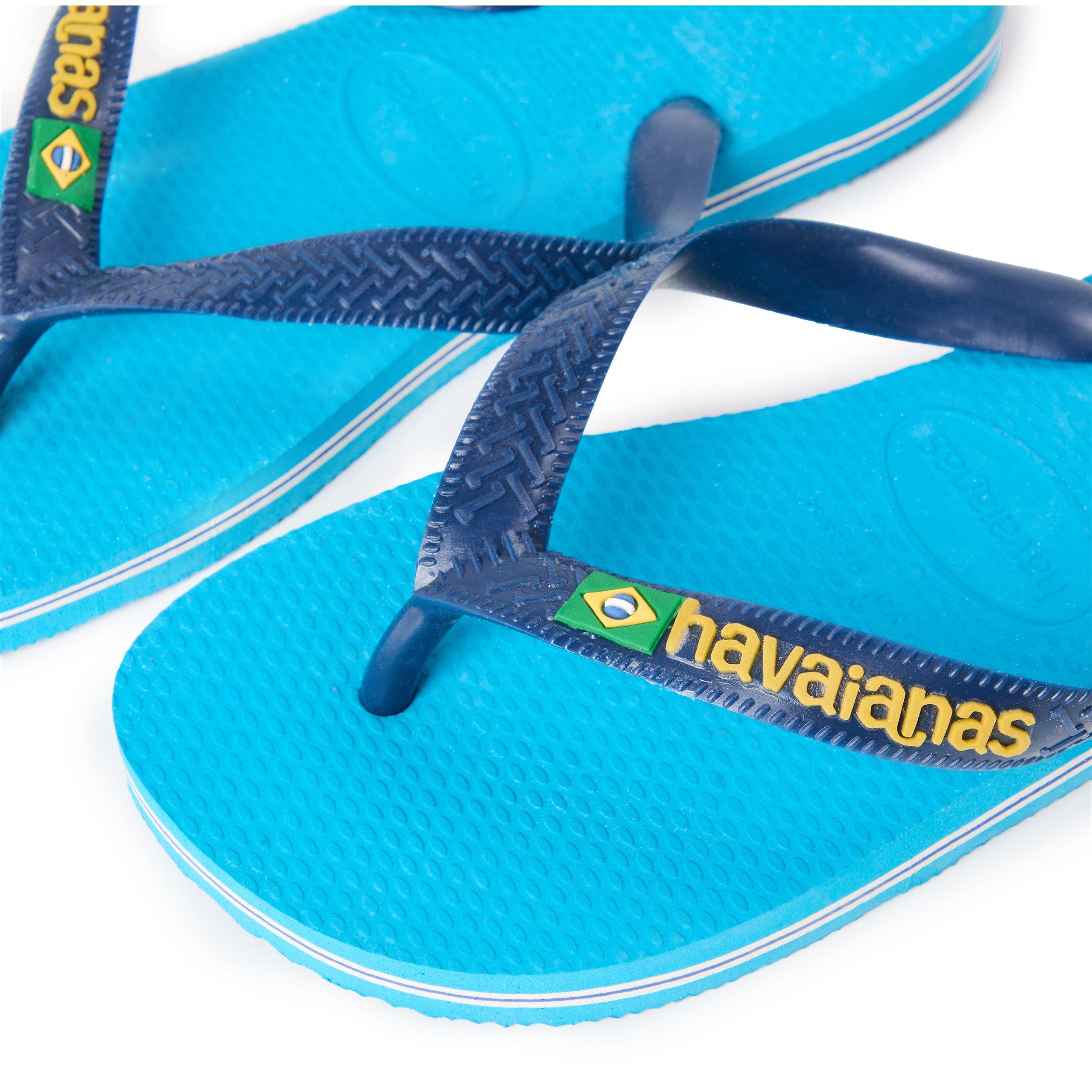 Turquoise - Havaianas - Hav. Brasil Logo Turquoise/Turquois Flip Flops Unisex Kids - 3