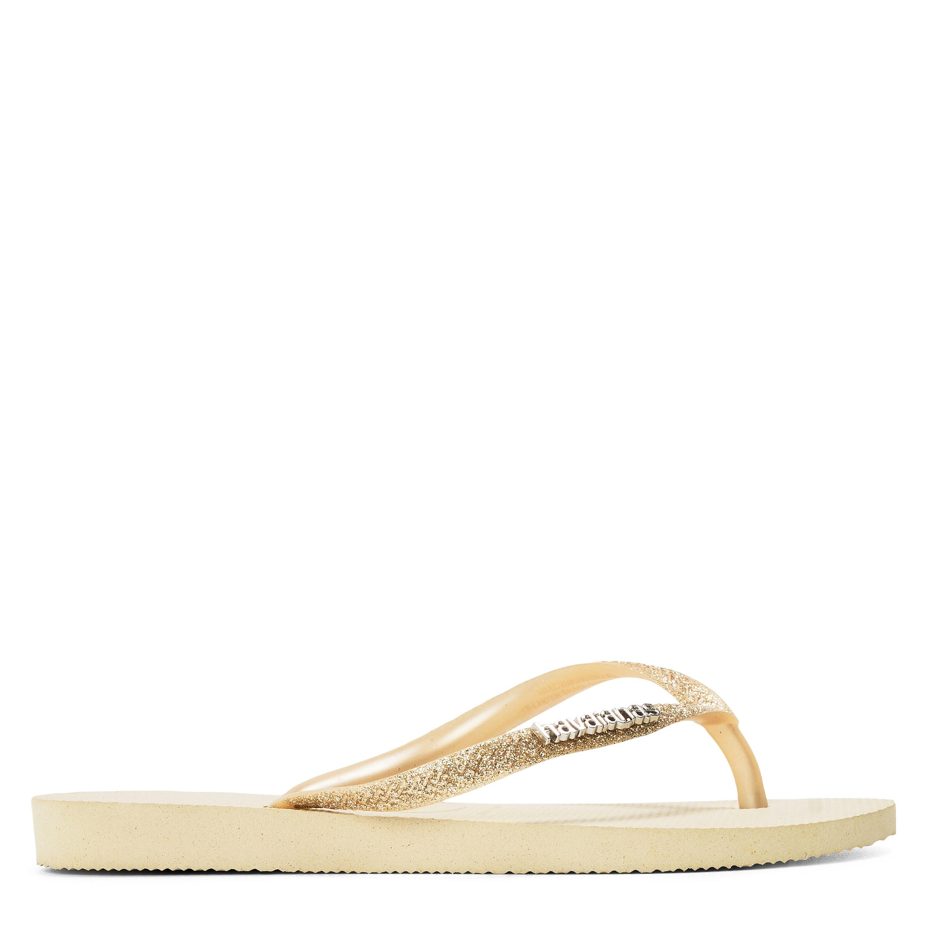 Beige - Havaianas - Hav. Slim Glitter Ii Beige 33/34 Flip Flops Unisex Kids - 1