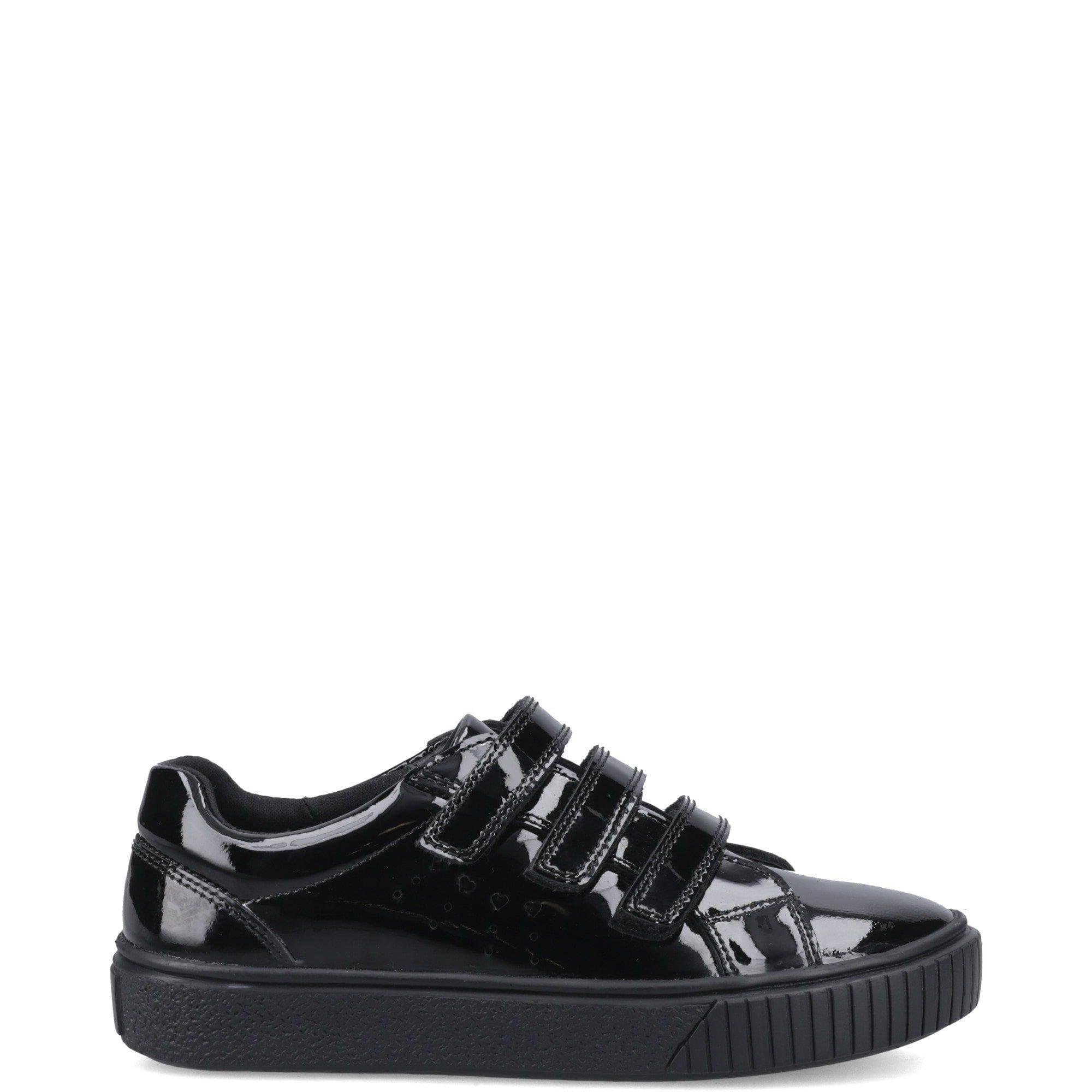 Hush Puppies Girls Elsie Touch Fastening Sn - Black Patent - 5 (38)