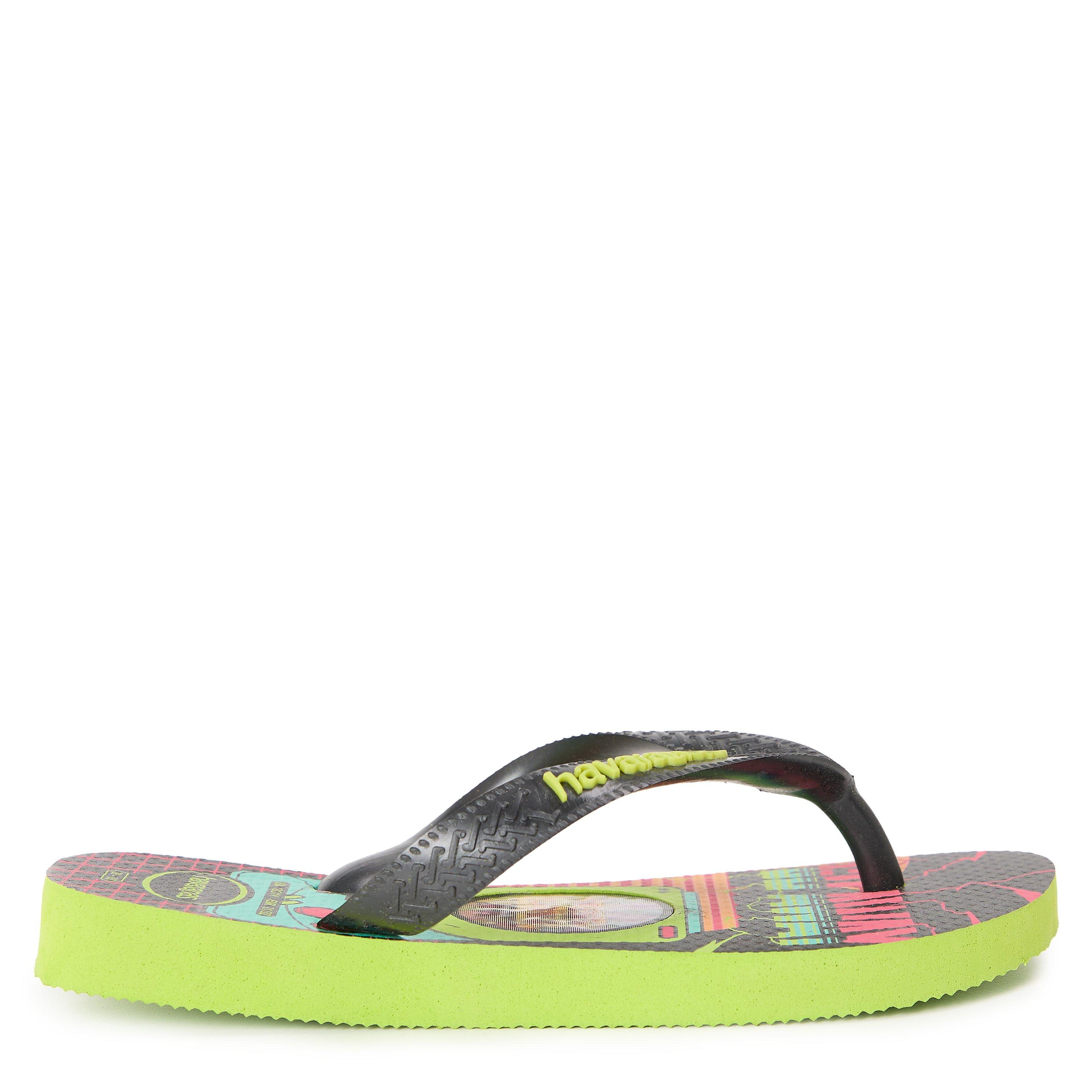 Green/Black - Havaianas - Unisex Kids' Holographic Lemon Green Flip Flops - 1