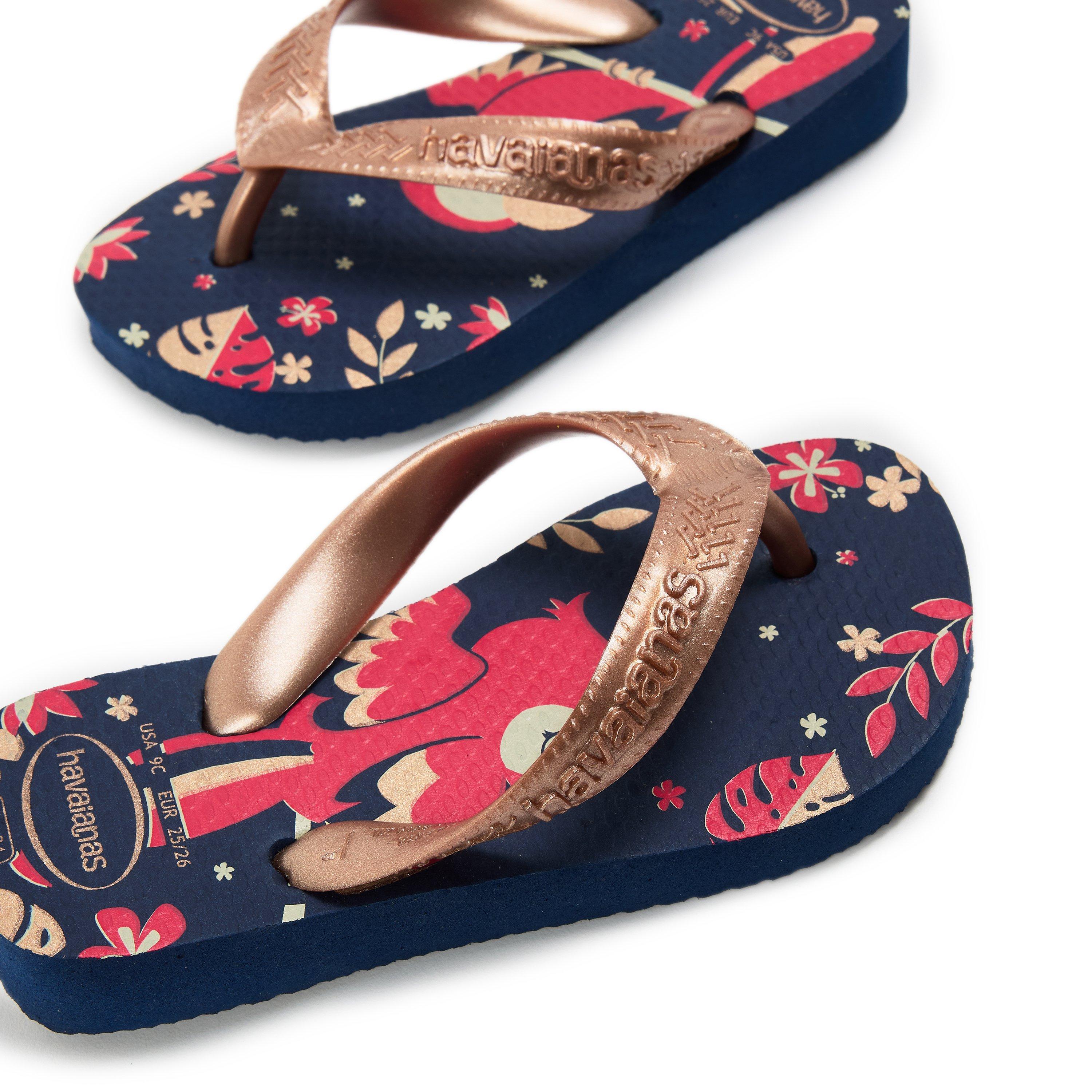 Blue/Gold - Havaianas - Hav. Kids Top Pets Navy Blue/Rose G Flip Flops Unisex - 3