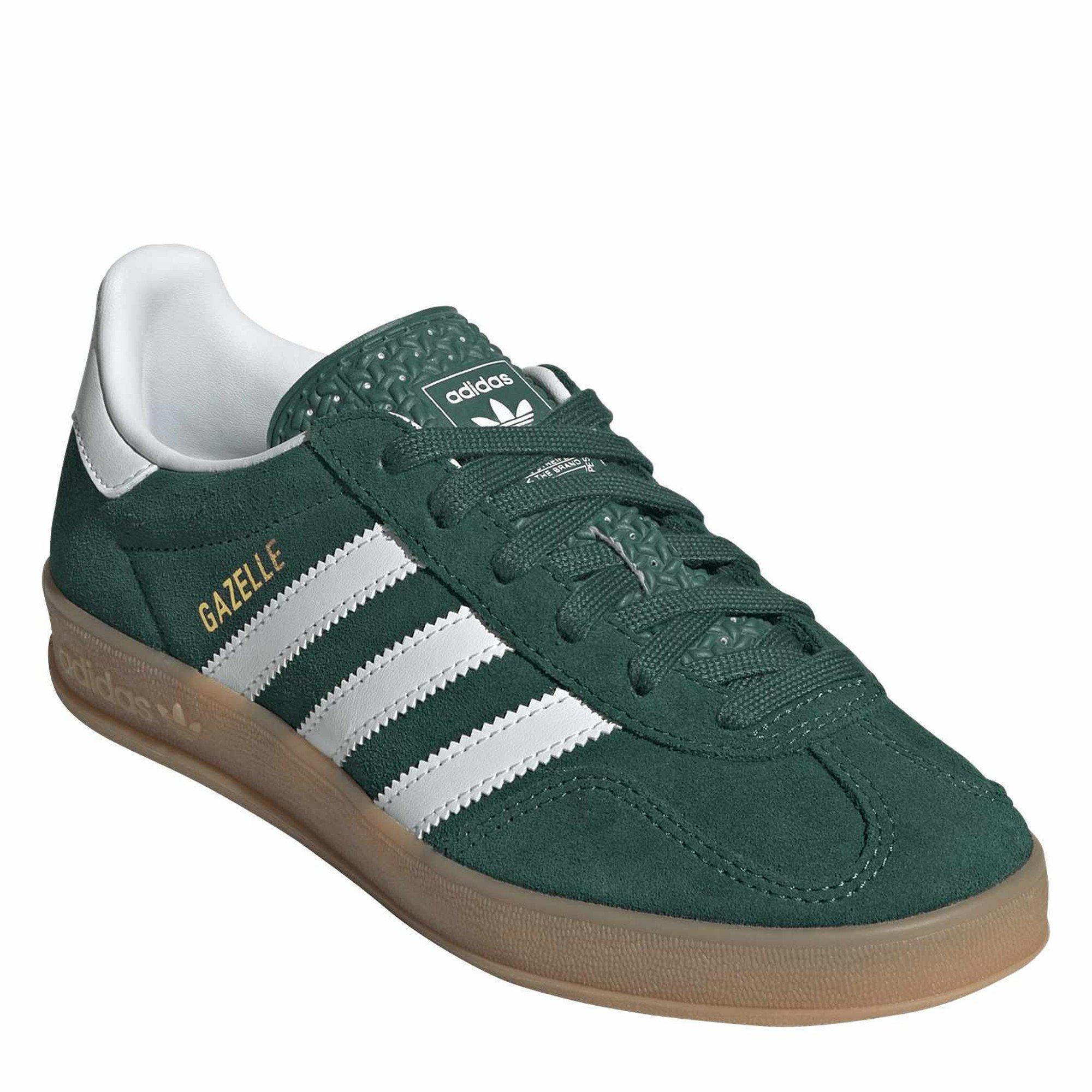 Cgreen/Ftwwht - adidas Originals - Kids' Gazelle Indoor Suede Low-Top Trainers - 3