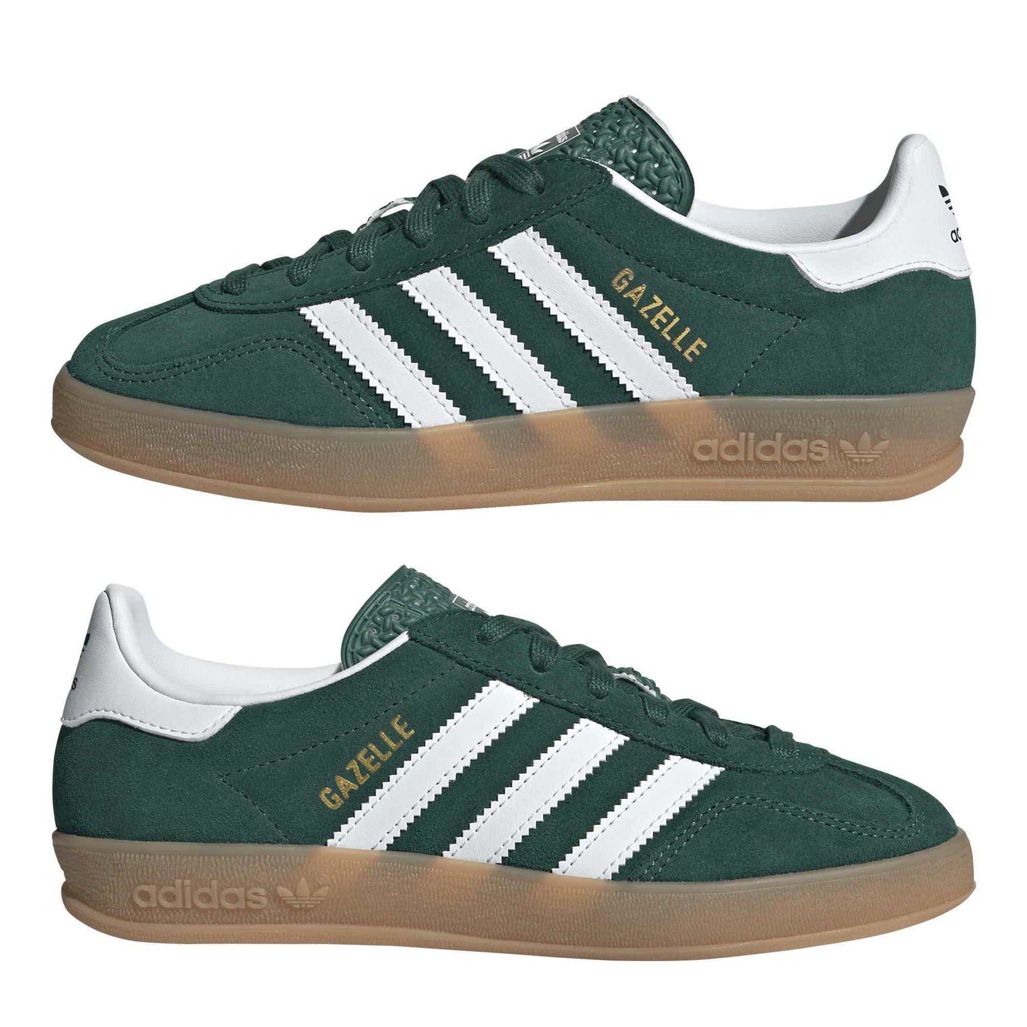 Cgreen/Ftwwht - adidas Originals - Kids' Gazelle Indoor Suede Low-Top Trainers - 9