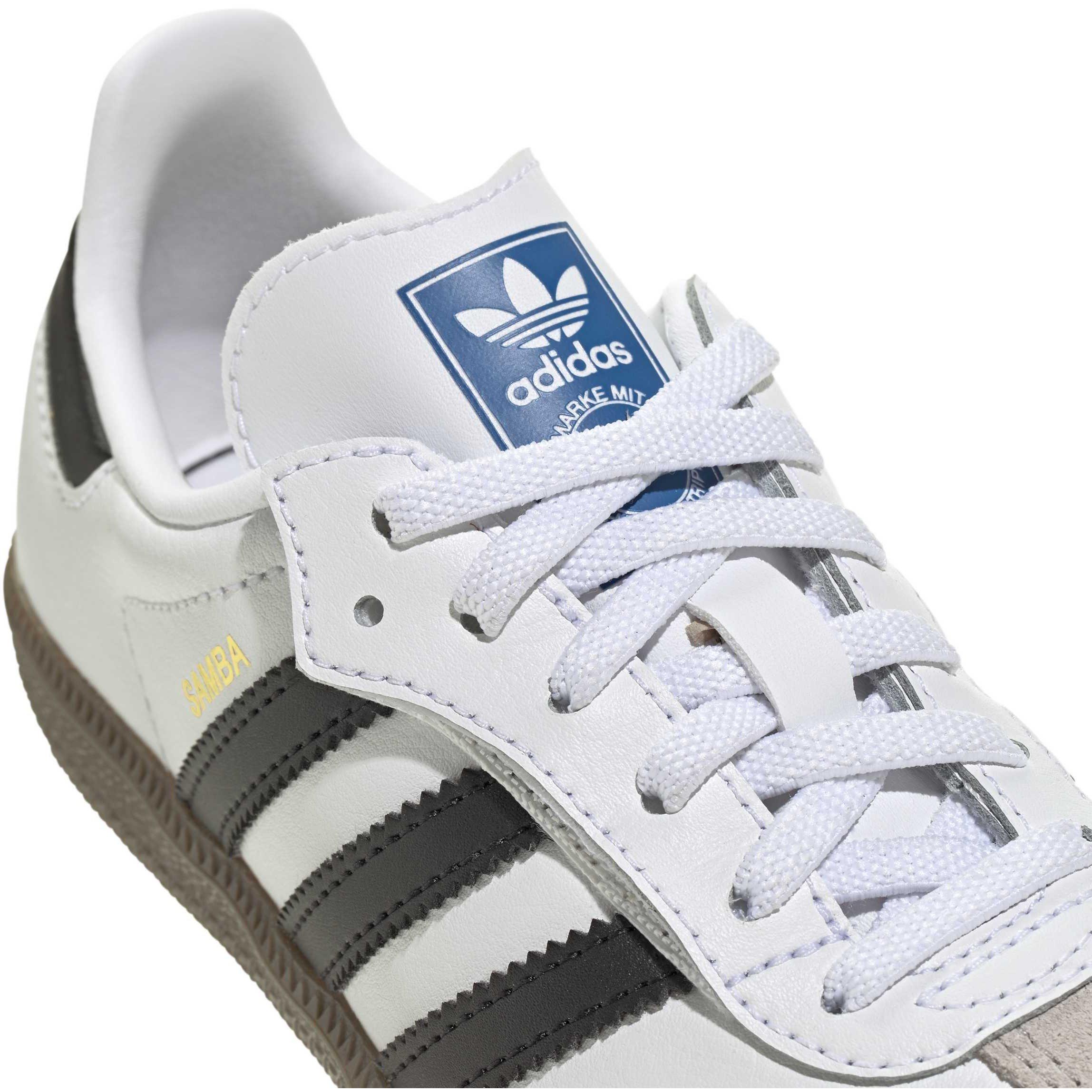 White - adidas Originals - Kids' Samba OG Comfort EL Leather Low-Top Trainers - 10