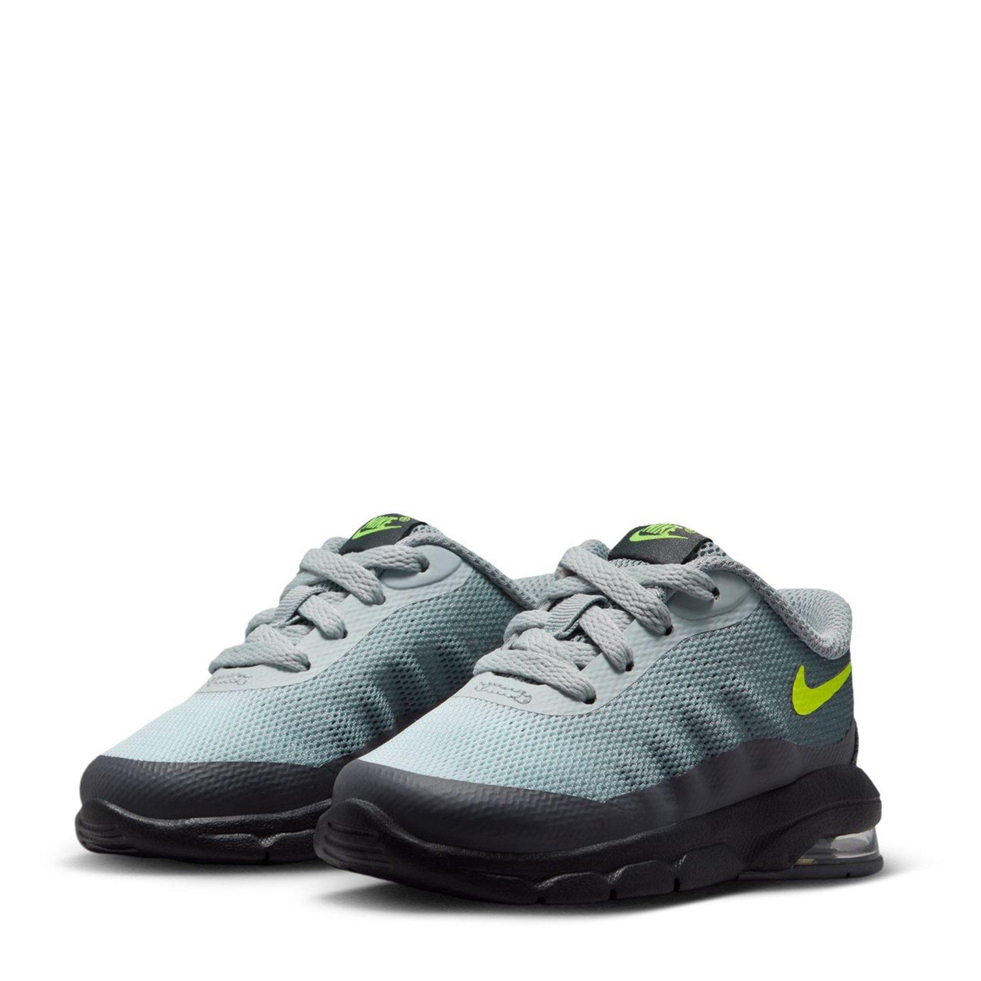 Grey/Volt - Nike - Girls' Air Max Invigor (Td) Toddler Shoe Runners Girls - 3