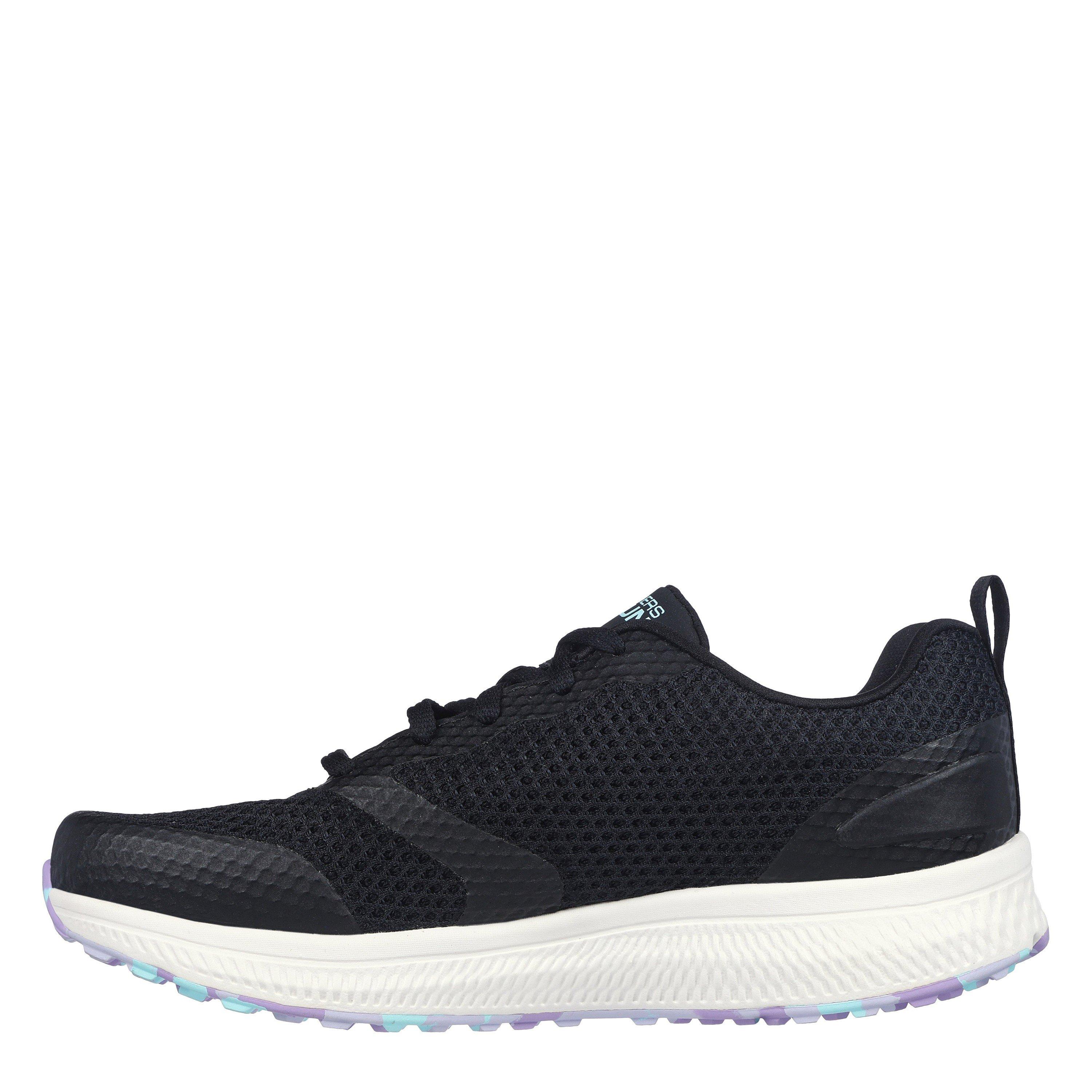 Black/Lavender - Skechers - Circular Mesh Lace Up W Marbled Rub Slip On Trainers Girls - 2