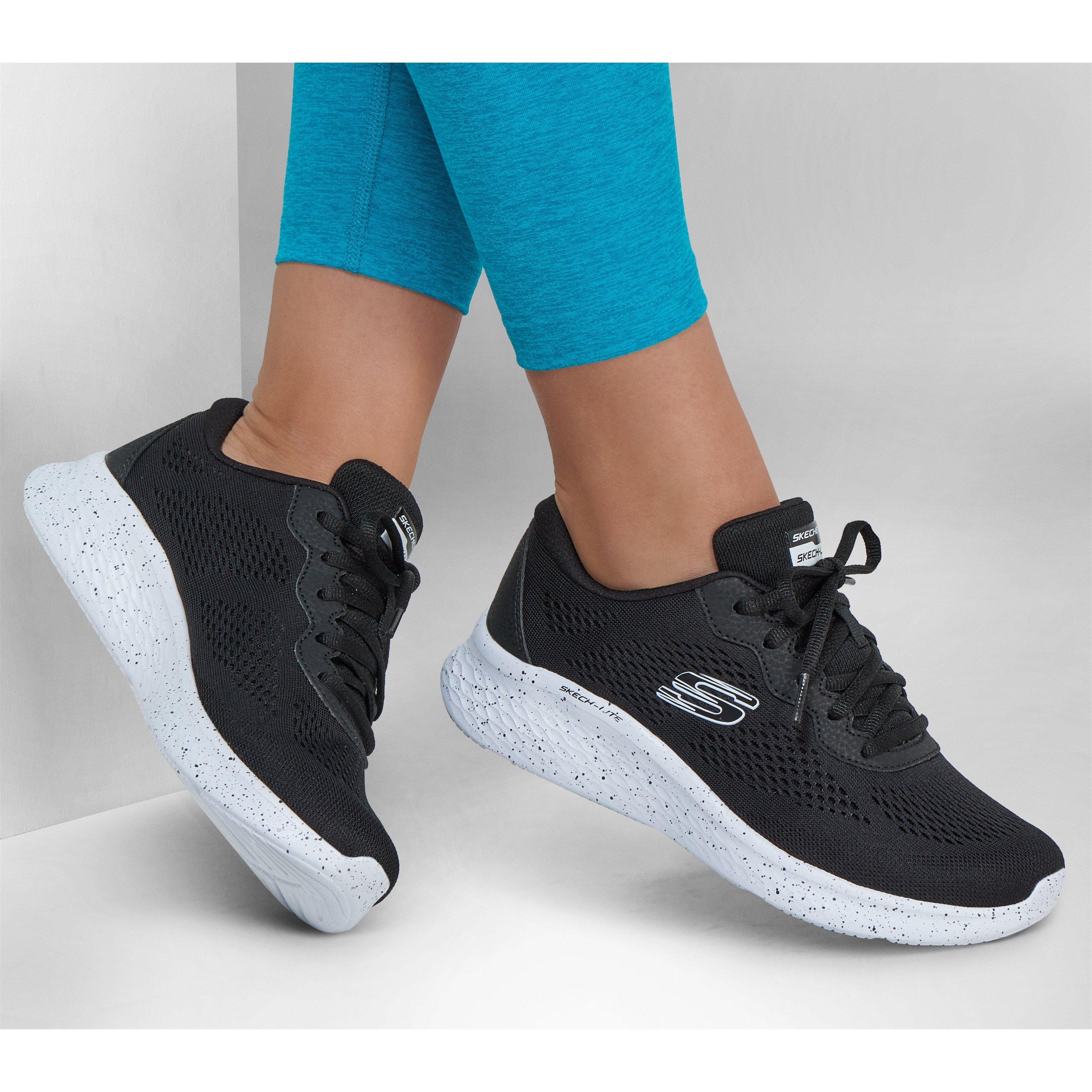 Zwart/Wit - Skechers - Engineered Mesh W Speckle Trim Lac Slip On Trainers Girls - 3