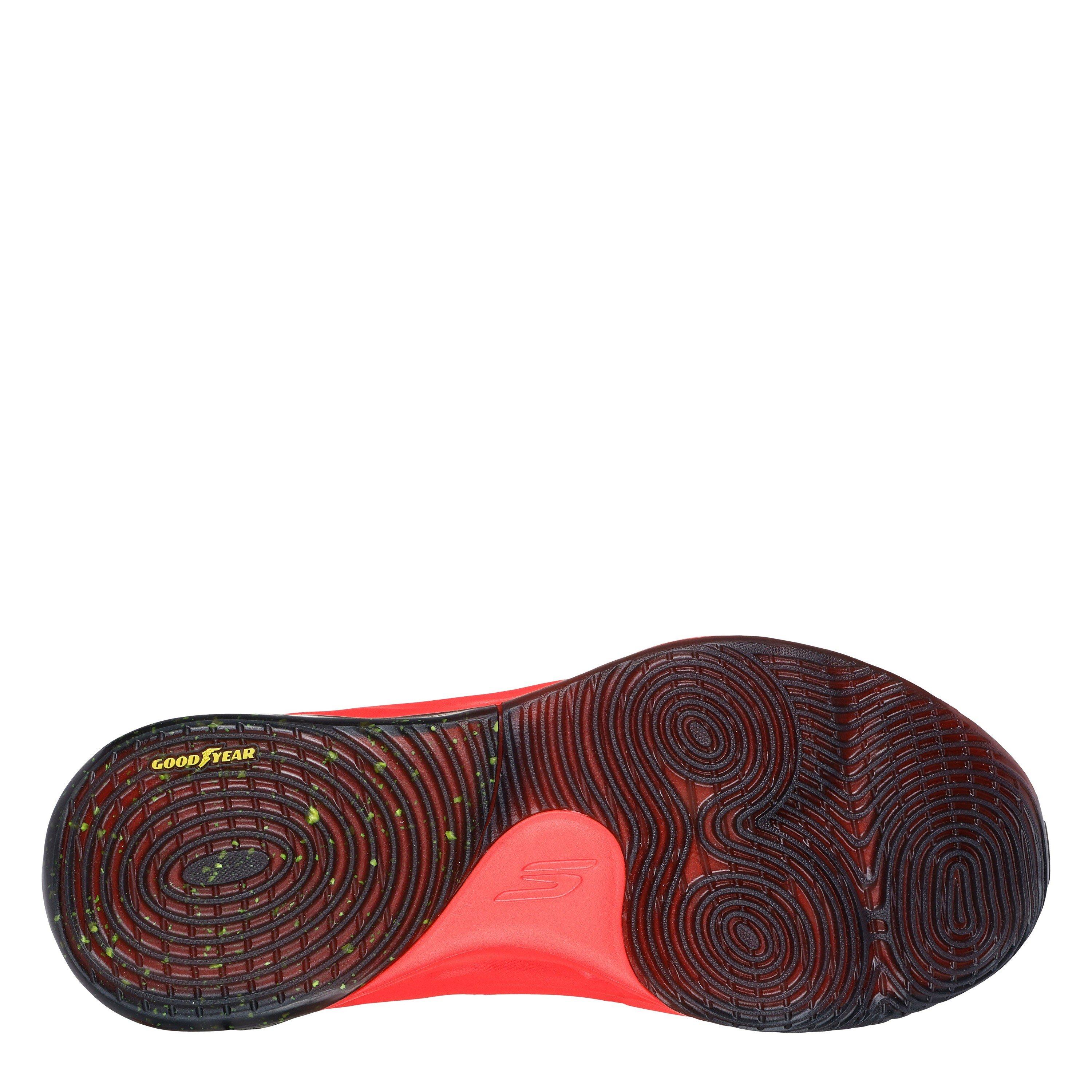 White/Orange - Skechers - Durable Stability Mesh Comfort Coll High-Top Trainers Boys - 3